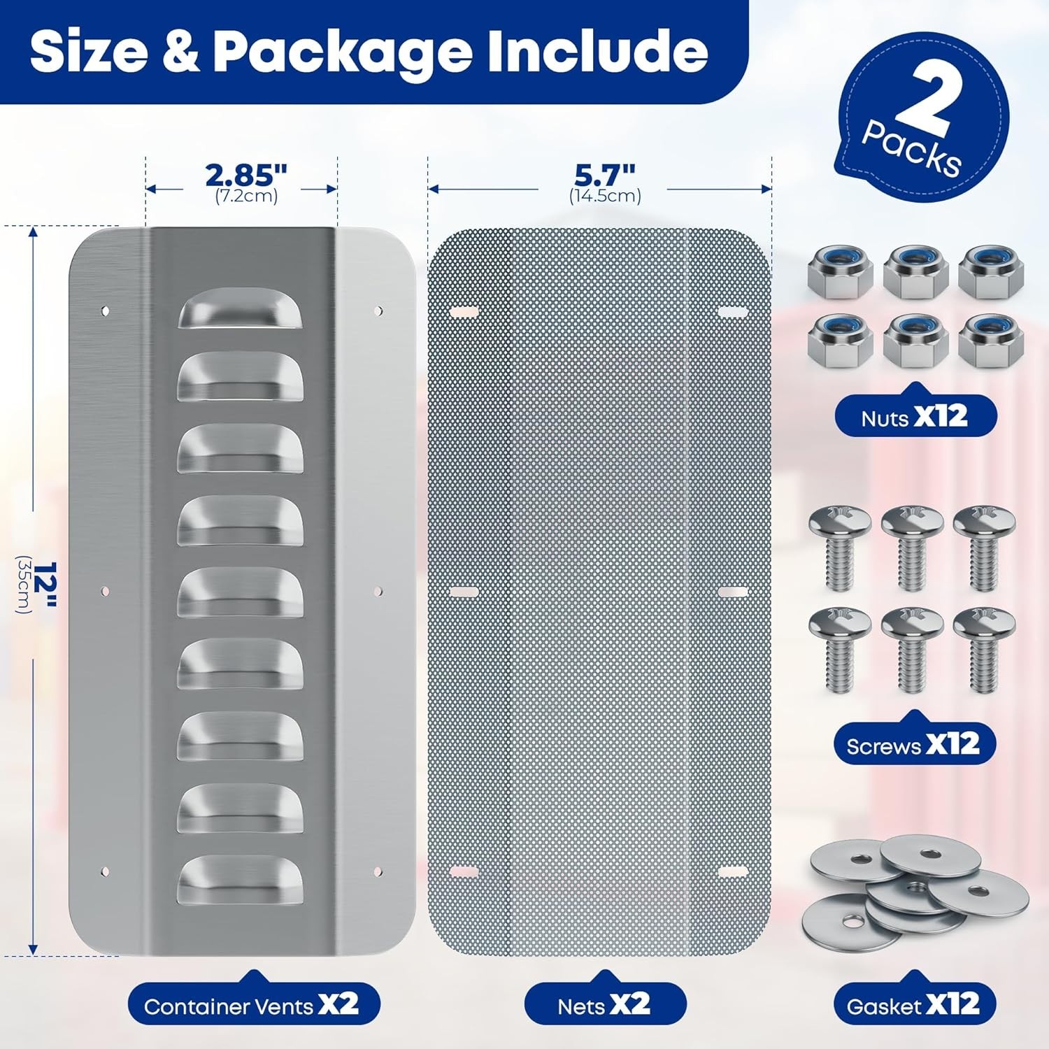 Shipping Container Air Vent Kit,Galvanized Steel Shipping Container Accessories