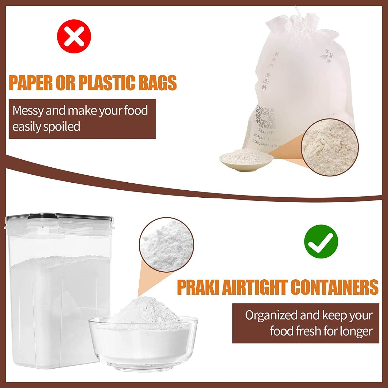 PRAKI Airtight Food Storage Containers Set with Lids – 24 PCS, BPA Free Kitchen