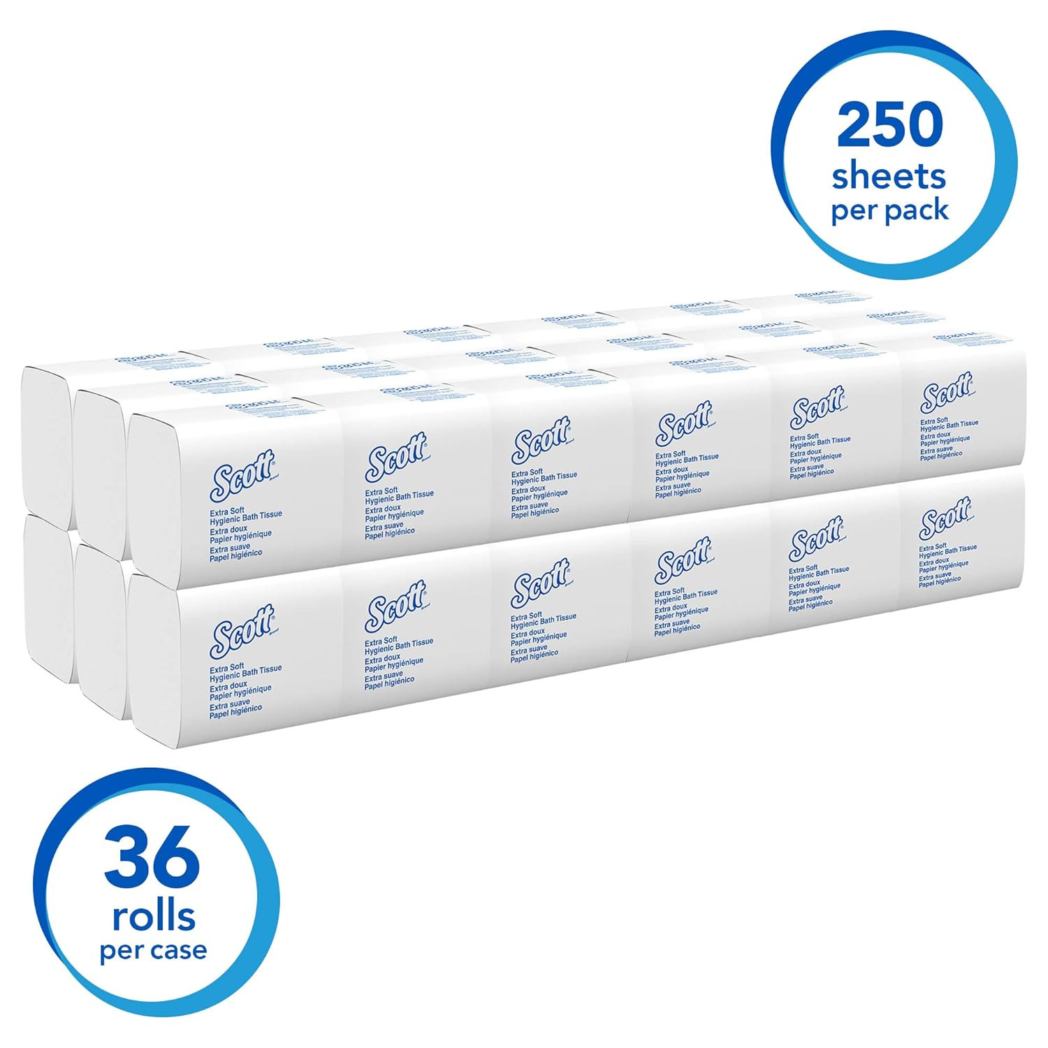 Scott® Hygienic High-Capacity Folded Bath Tissue, Bulk (48280), 2-Ply, White, Si
