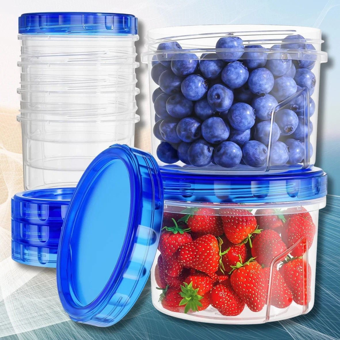 NEW Twist n Lock Loc Small Round Plastic Containers w/ Lids out of box
