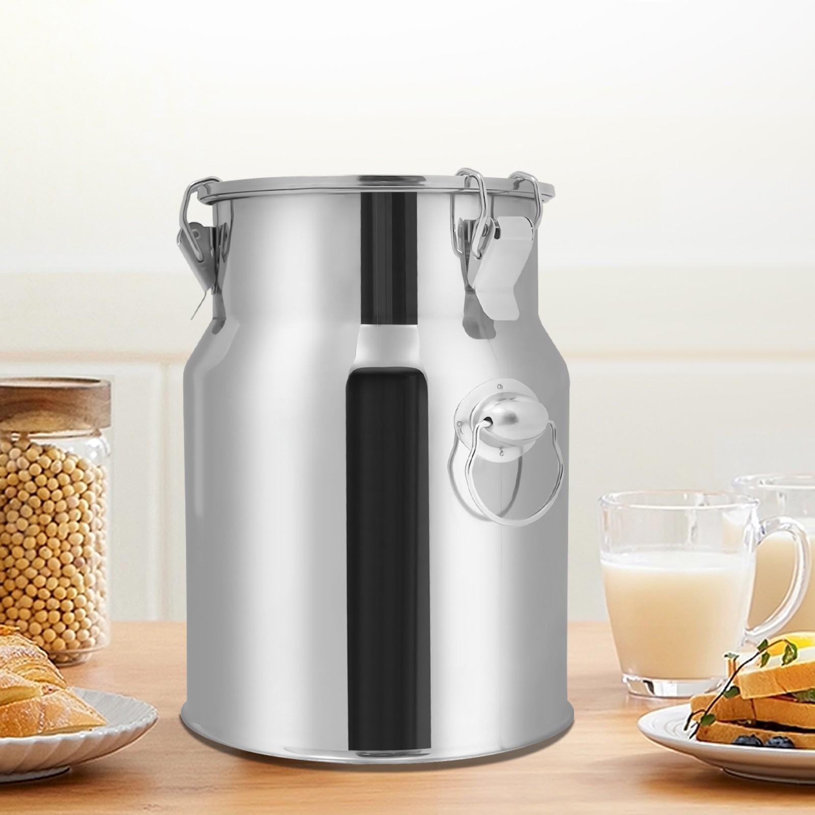 201 Stainless Steel Milk Can 5L 1.32Gal Milk Container Milk Bucket Good Sealing
