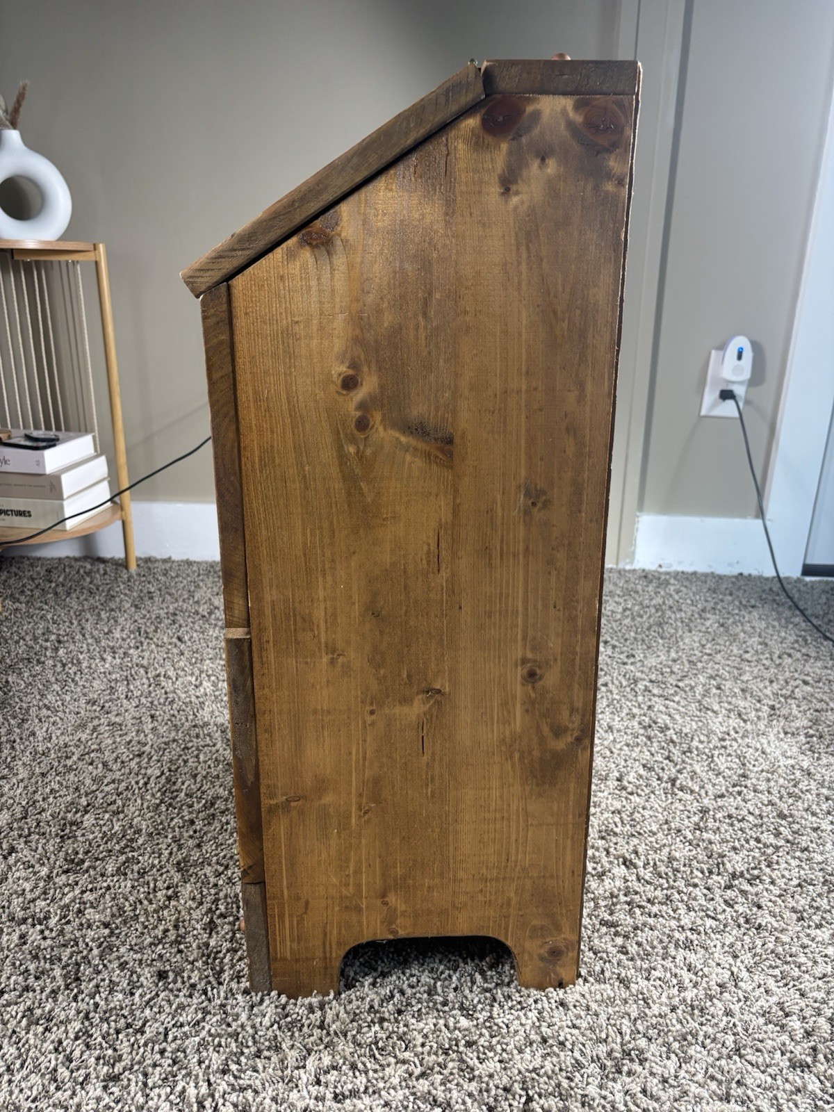 Vintage Rustic Wooden Potatoes & Onions Storage Bin Cabinet Kitchen Vegetable