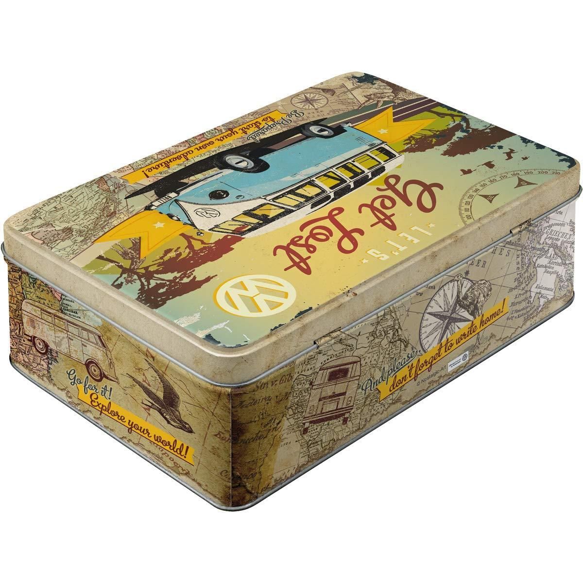 Nostalgic-Art – Flat Tin Box Metal Storage Container Cookie Jar – VW Bulli