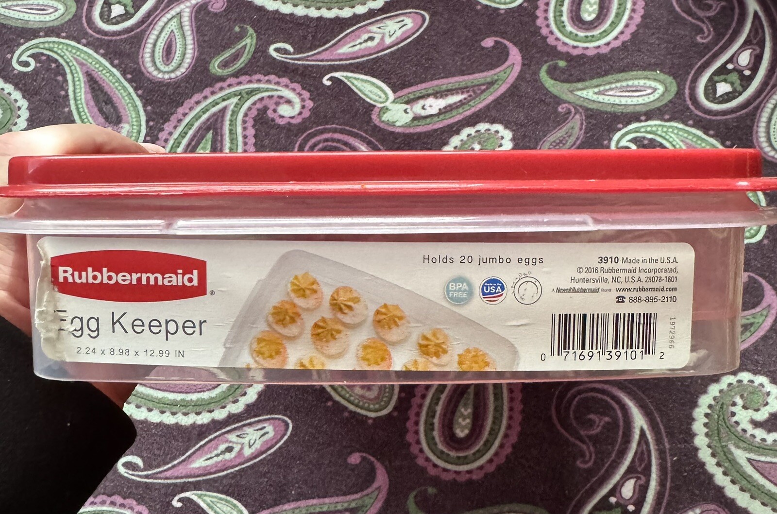 Rubbermaid Servin Saver 20 Deviled Egg Keeper Storage With Red Lid #7