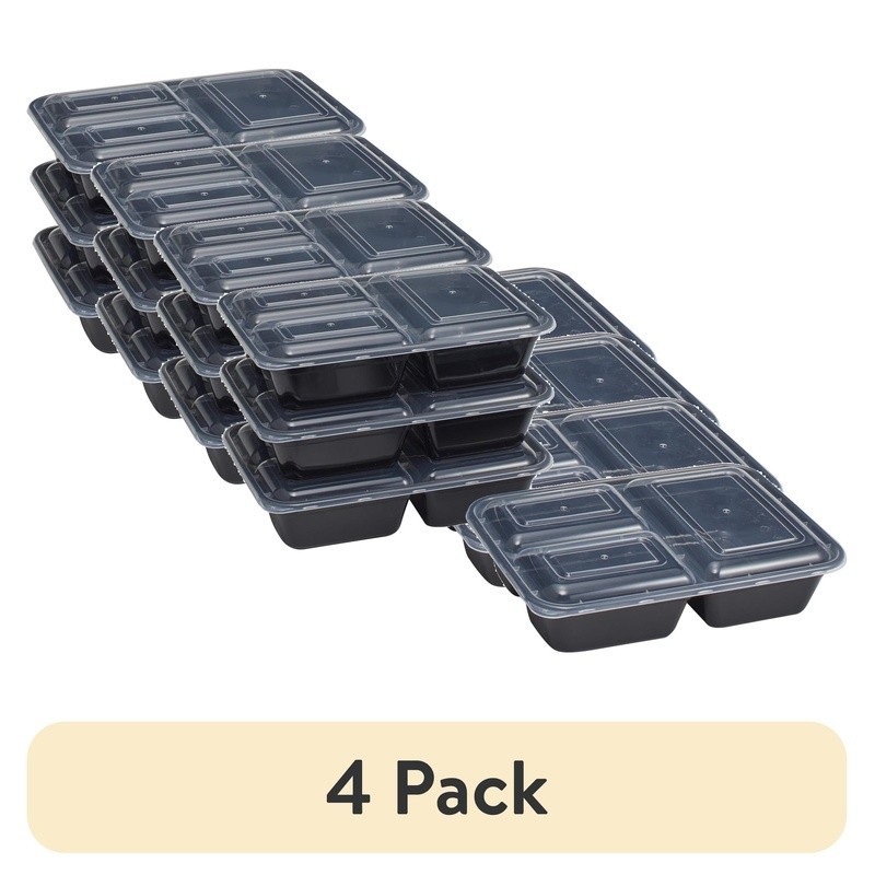 Meal Prep Containers 1.2L 3 Compartment Stackable Microwave Safe BPA Free