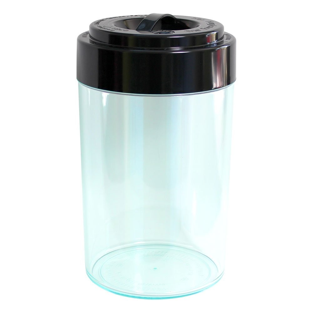 Bulk Dry Goods Storage Container – 5 lb Airtight Vacuum Sealed, Clear/Black Cap