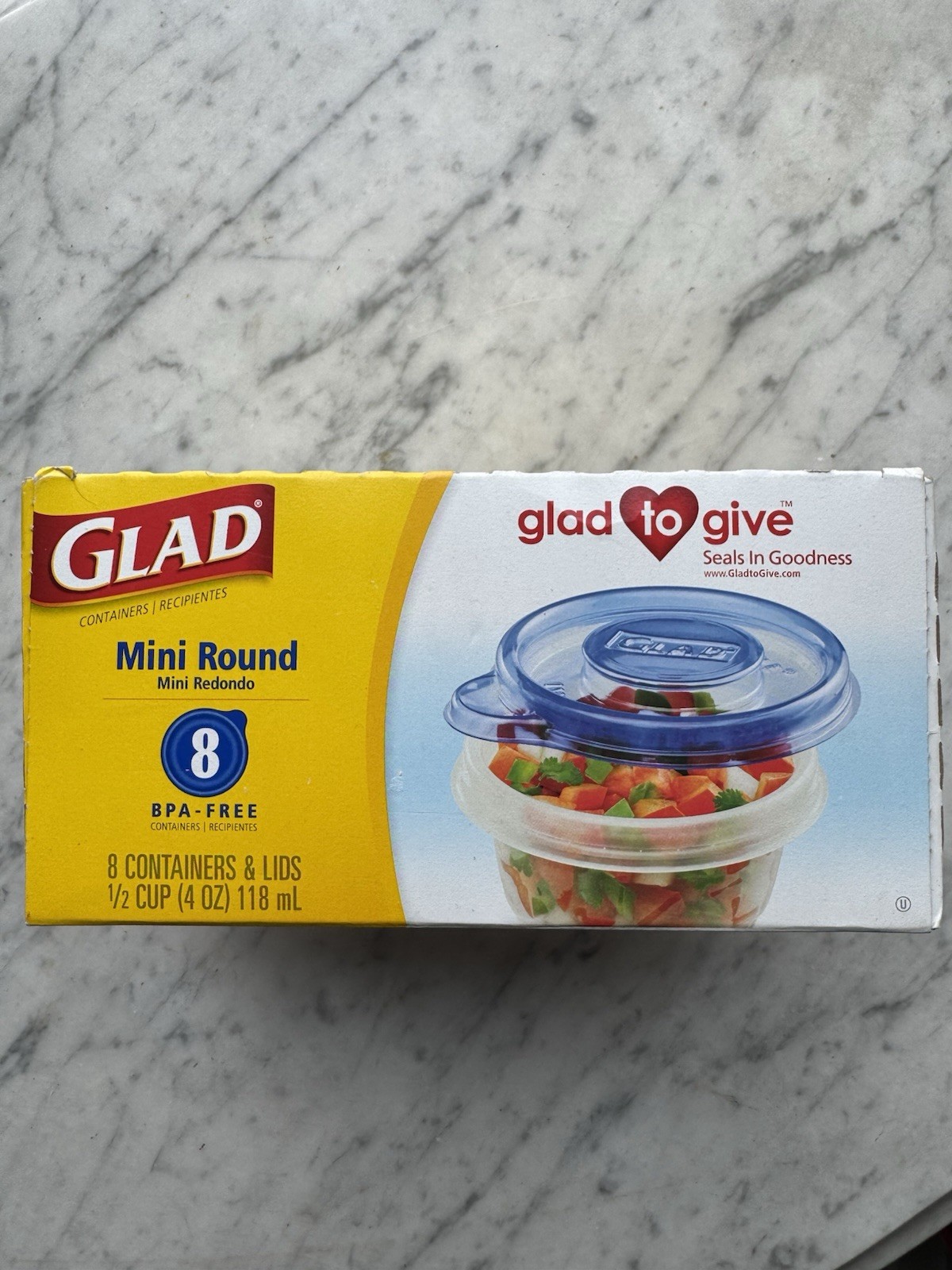 8 MiNi ROUNDS 1/2 cup = 4 oz STORAGE CONTAINERS Clear Plastic BOWLs Freezer GLAD