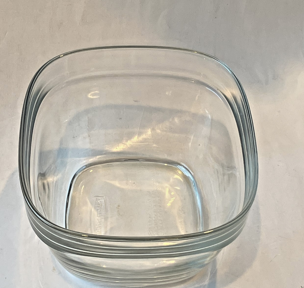 Rubbermaid Square Clear Glass 4 Cup Food Storage Container Bowl NO Lid 7N63
