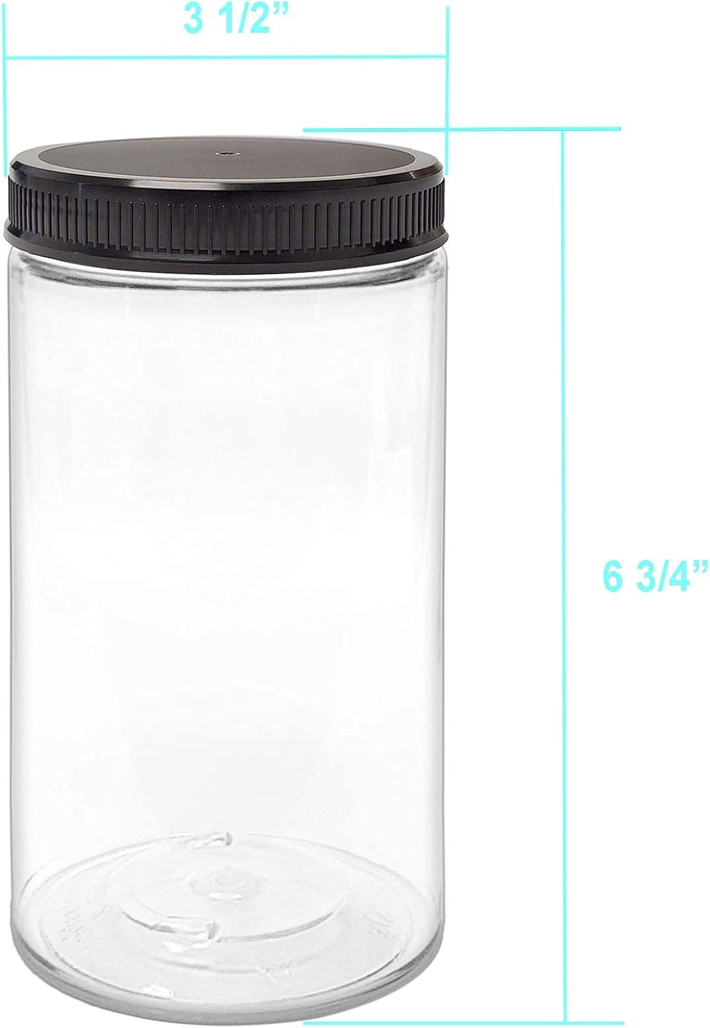 ljdeals 32 oz Clear Plastic Jars with Lids, Storage Containers, 32 oz,