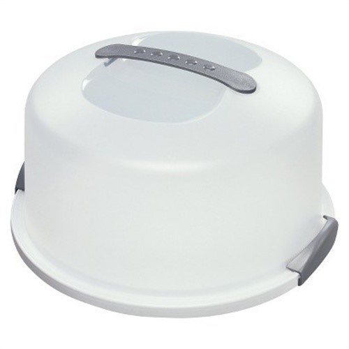 Sterilite Cake Server With Cover, White, 13.5×13.5×8 Inches