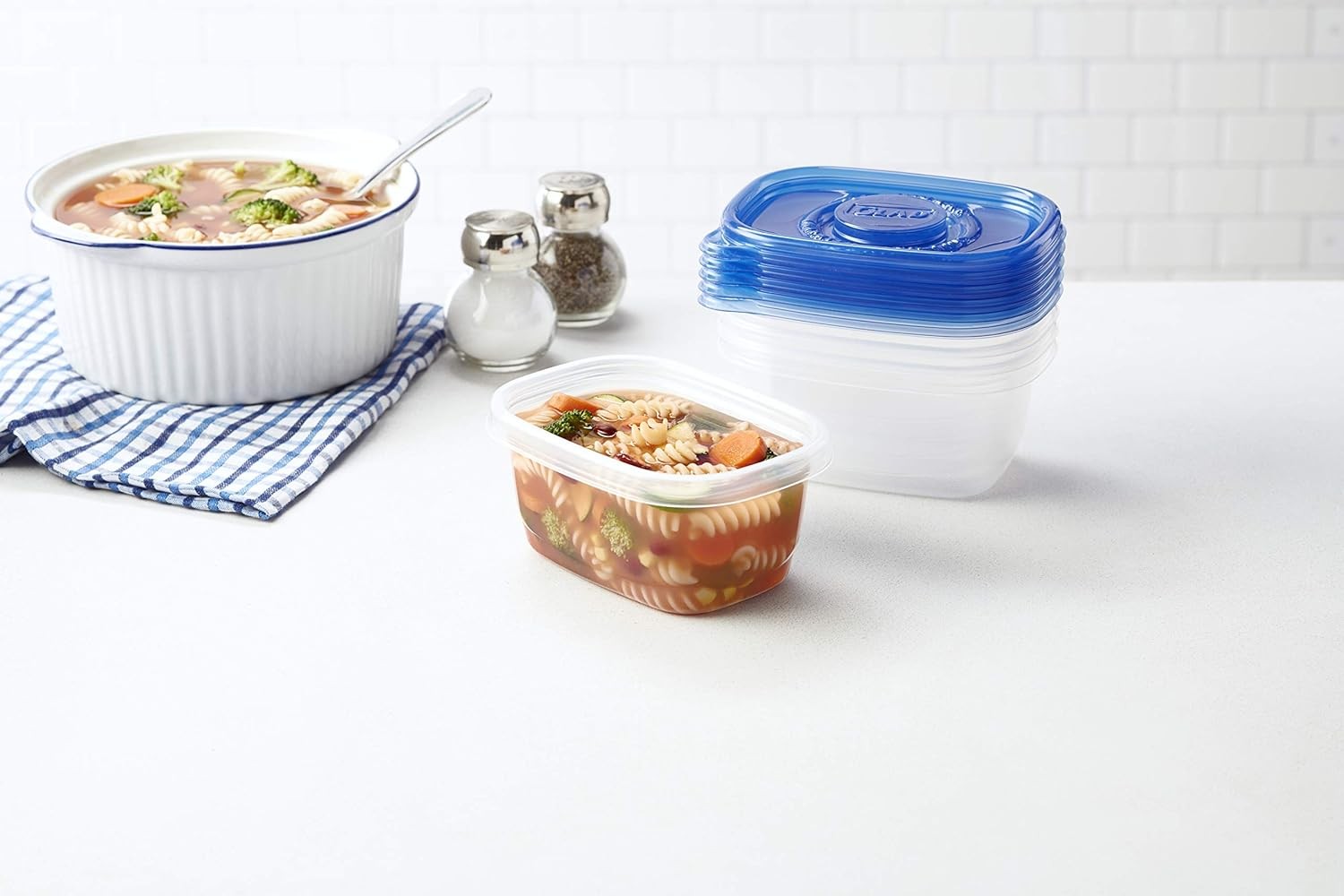 Glad GladWare Medium Rectangle Food Storage Containers with Lids, Airtight Leak-