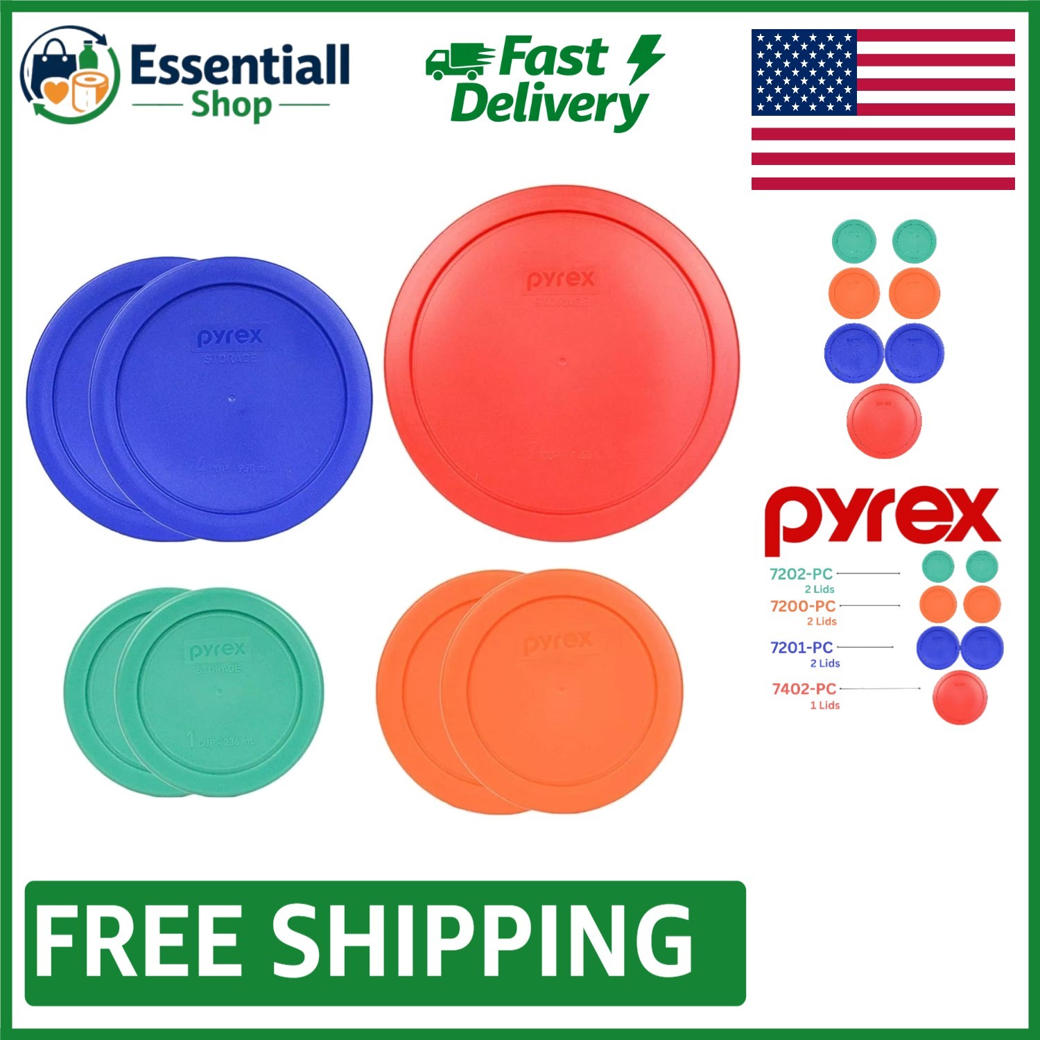 Versatile 7-Piece Glass Food Storage Lid Set – Airtight & Colorful Design