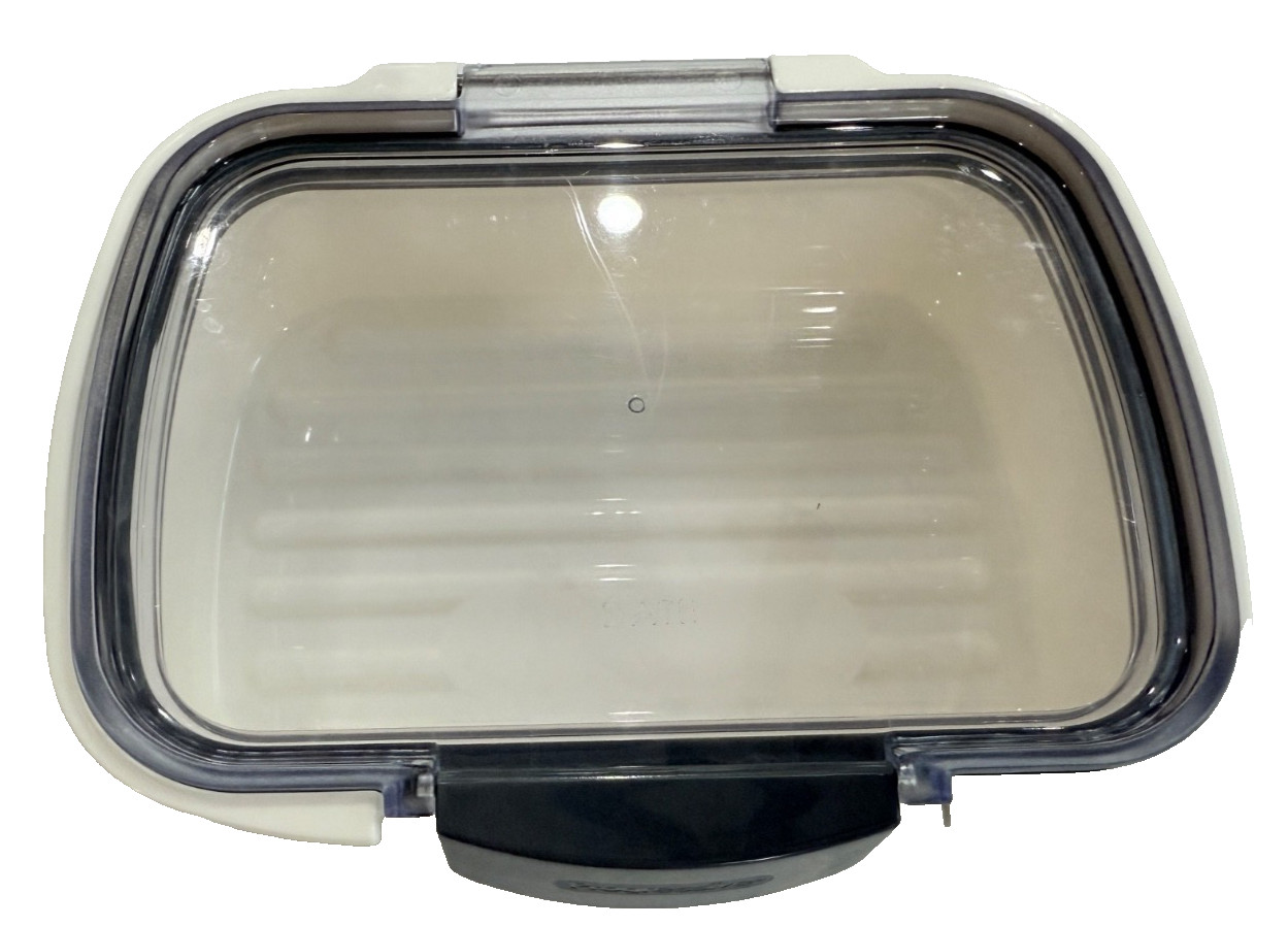 Set of 3 Rectangular Plastic Food Storage Container Lids – Gray Gasket Snap Lock