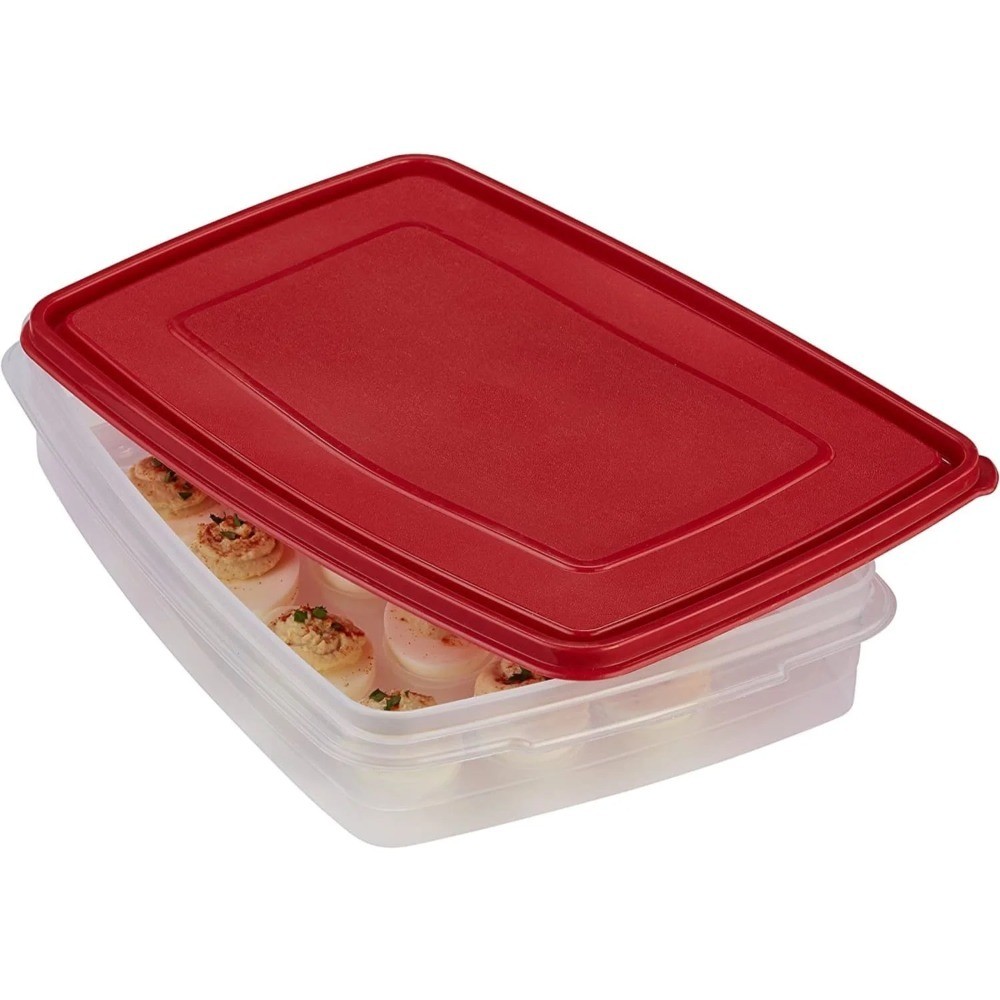 Egg Keeper Food Storage Container Clear Red 1 Count Practical for Party