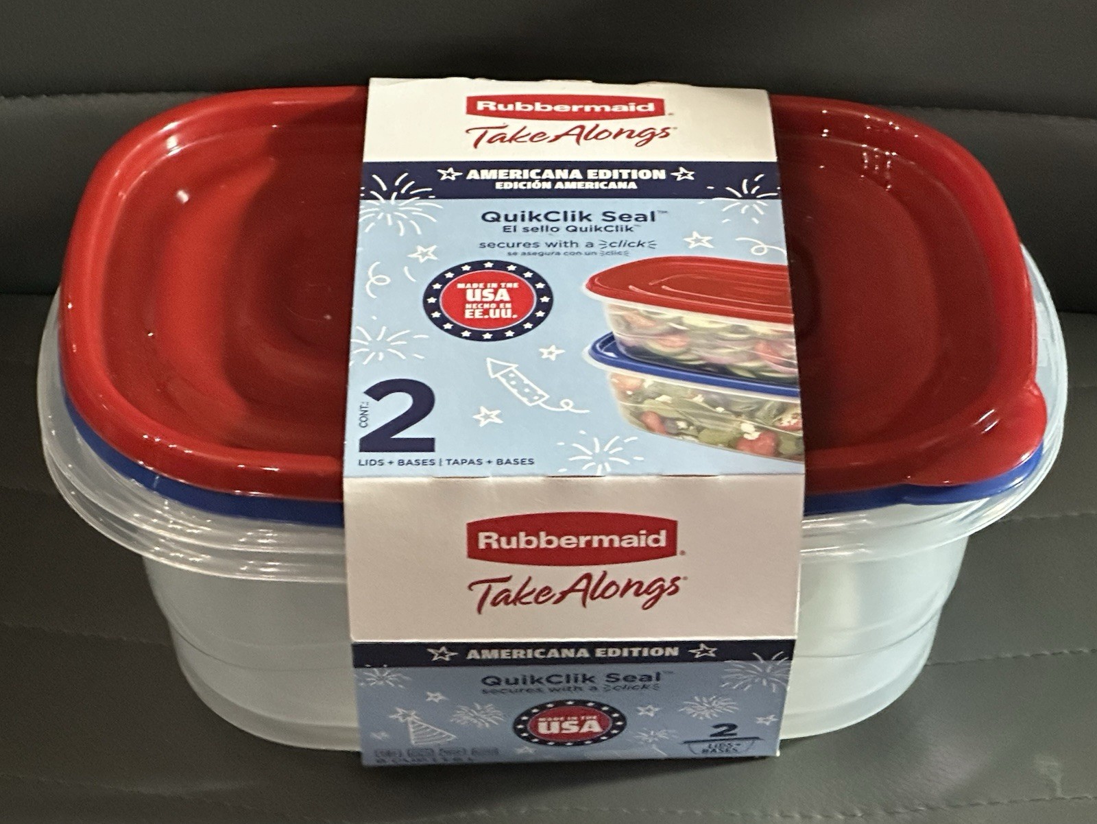 Rubbermaid TakeAlongs 2-Pack *AMERICANA EDITION* 8-Cup Containers