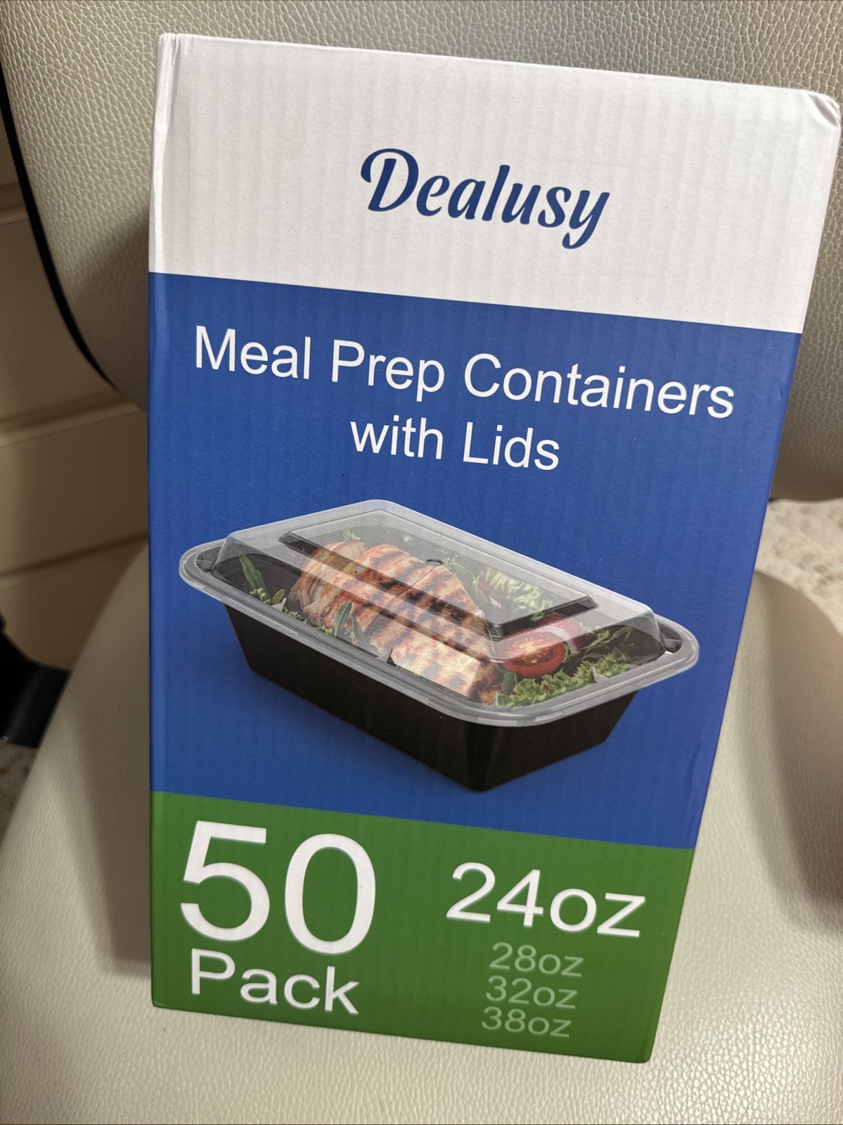 Dealusy Meal Prep Containers 50 Pack with Lids 24 Oz 28 32 38 Oz