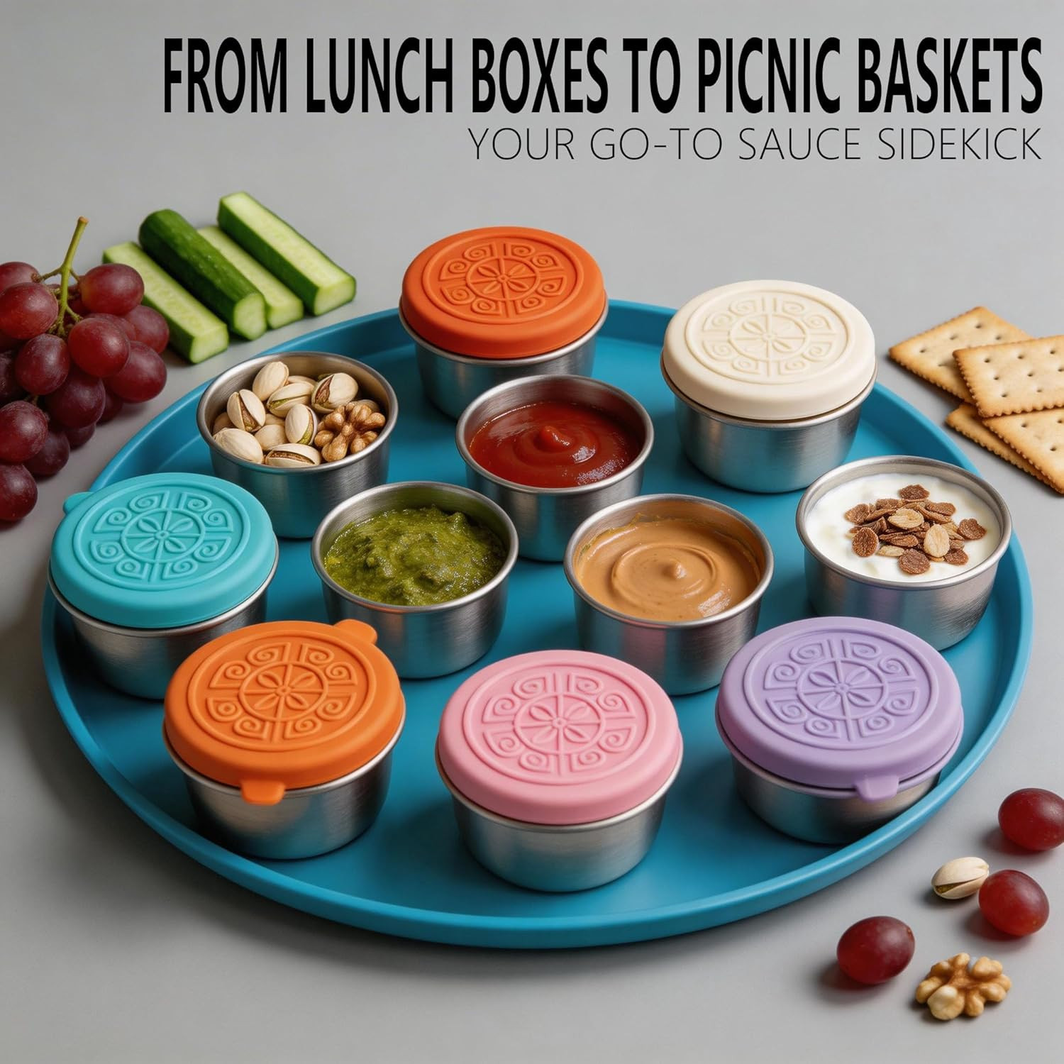 Salad Dressing Container to Go, 6 Pack 1.6 OZ Small Dressing Containers with Lid