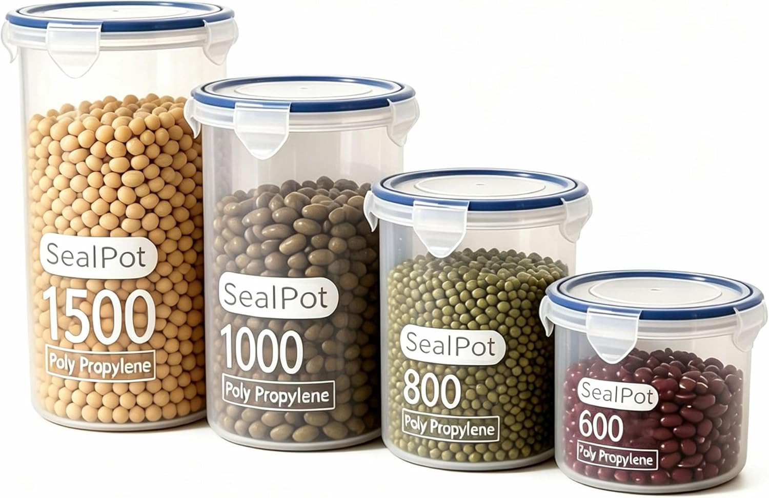 Food Storage Containers Set for 4 Pack, Freezer Containers with Airtight Lids…