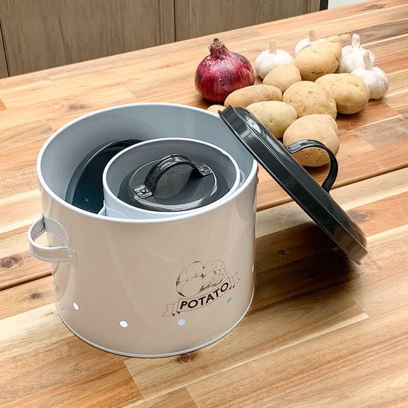 Potato Onion Garlic Storage Bin with Lid Set of 3 Kitchen Pantry Organizer an…