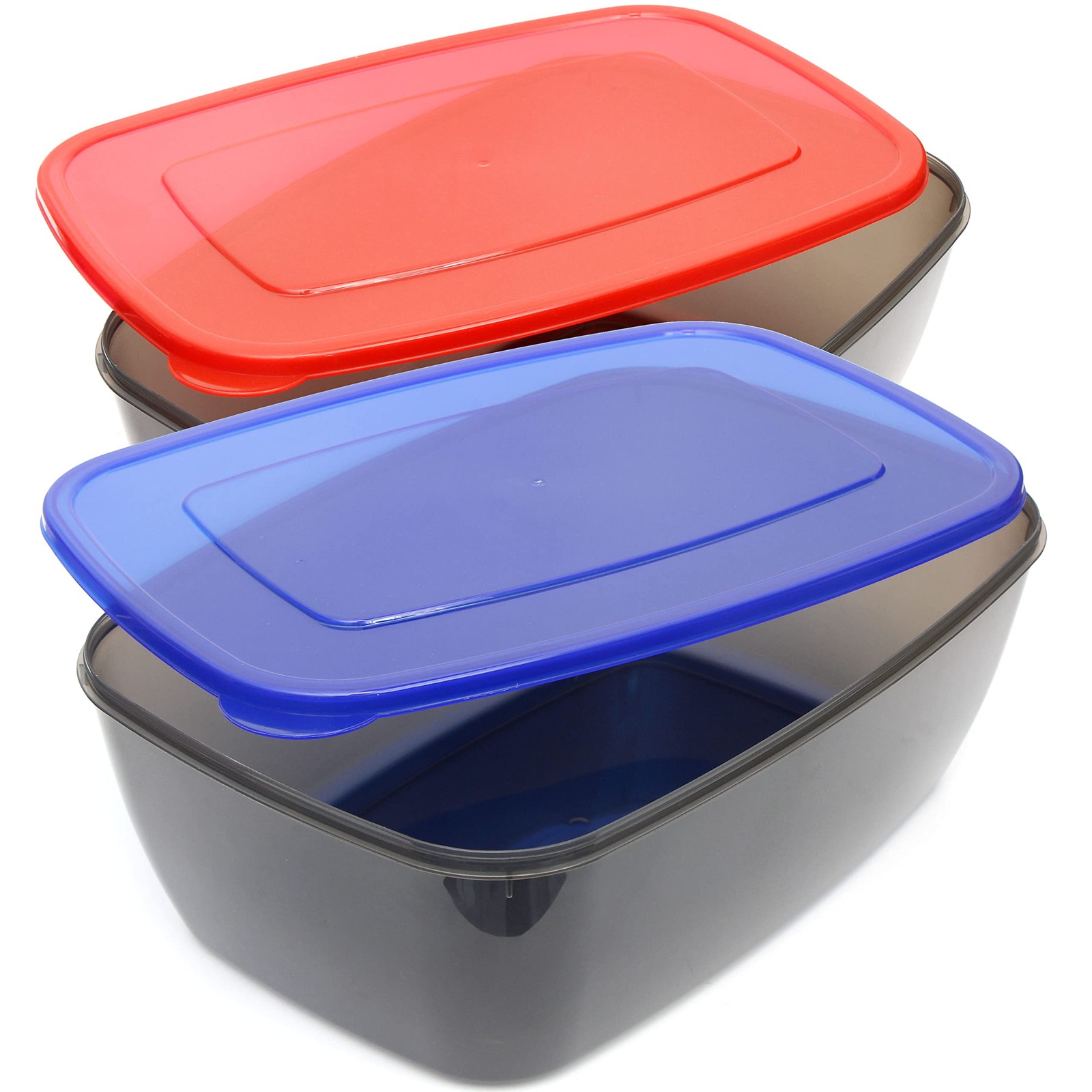 Youngever 2 Pack Large Food Storage Container Boxes – 2.5 gallon, Blue, Red