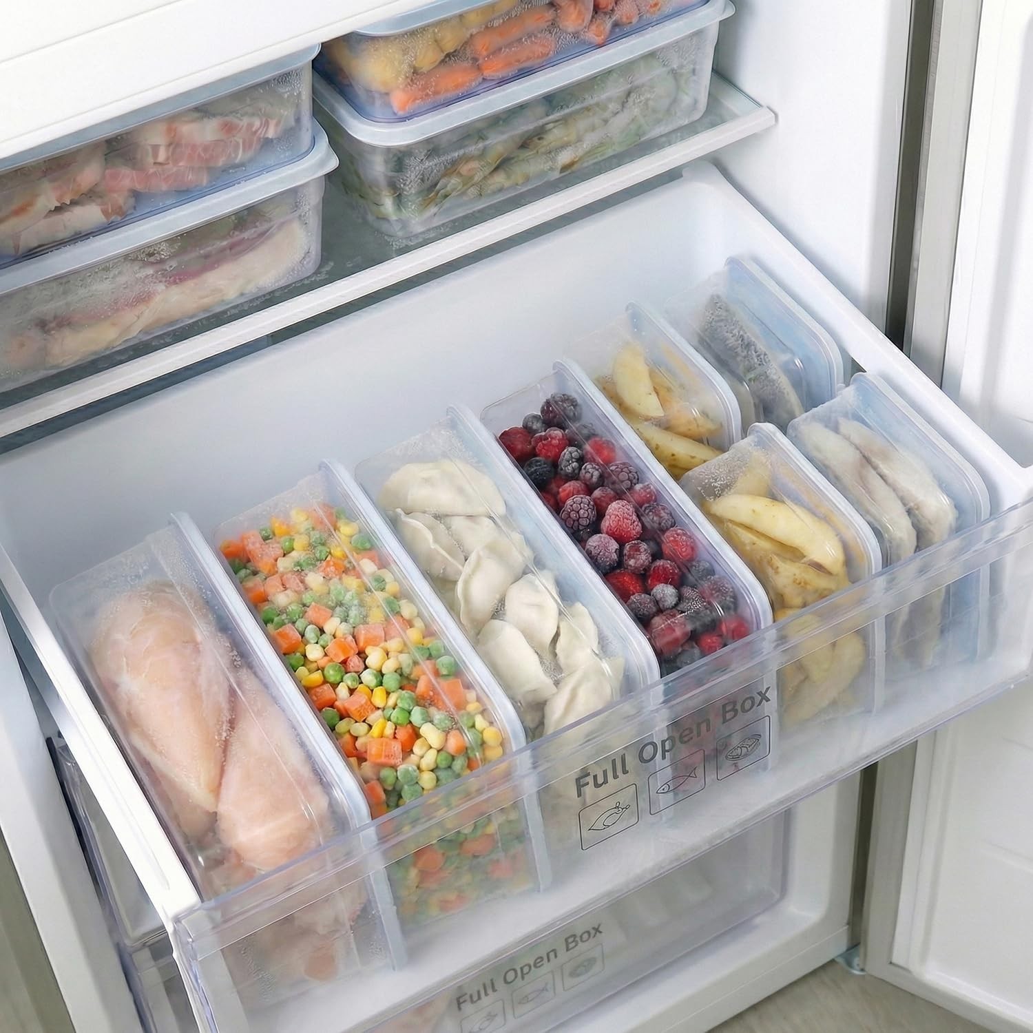Flexible Freezer Storage Containers with lids, 2Pack 11.4cup Blue
