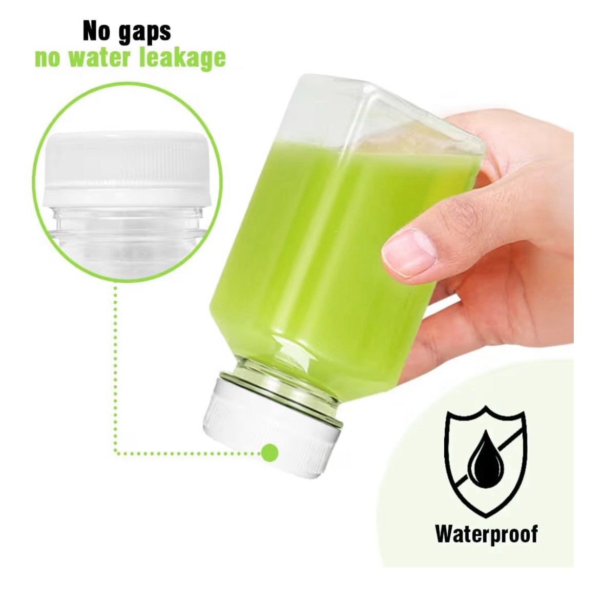 6-6oz Plastic Juice Bottle Reusable Transparent Bulk Beverage Containers White