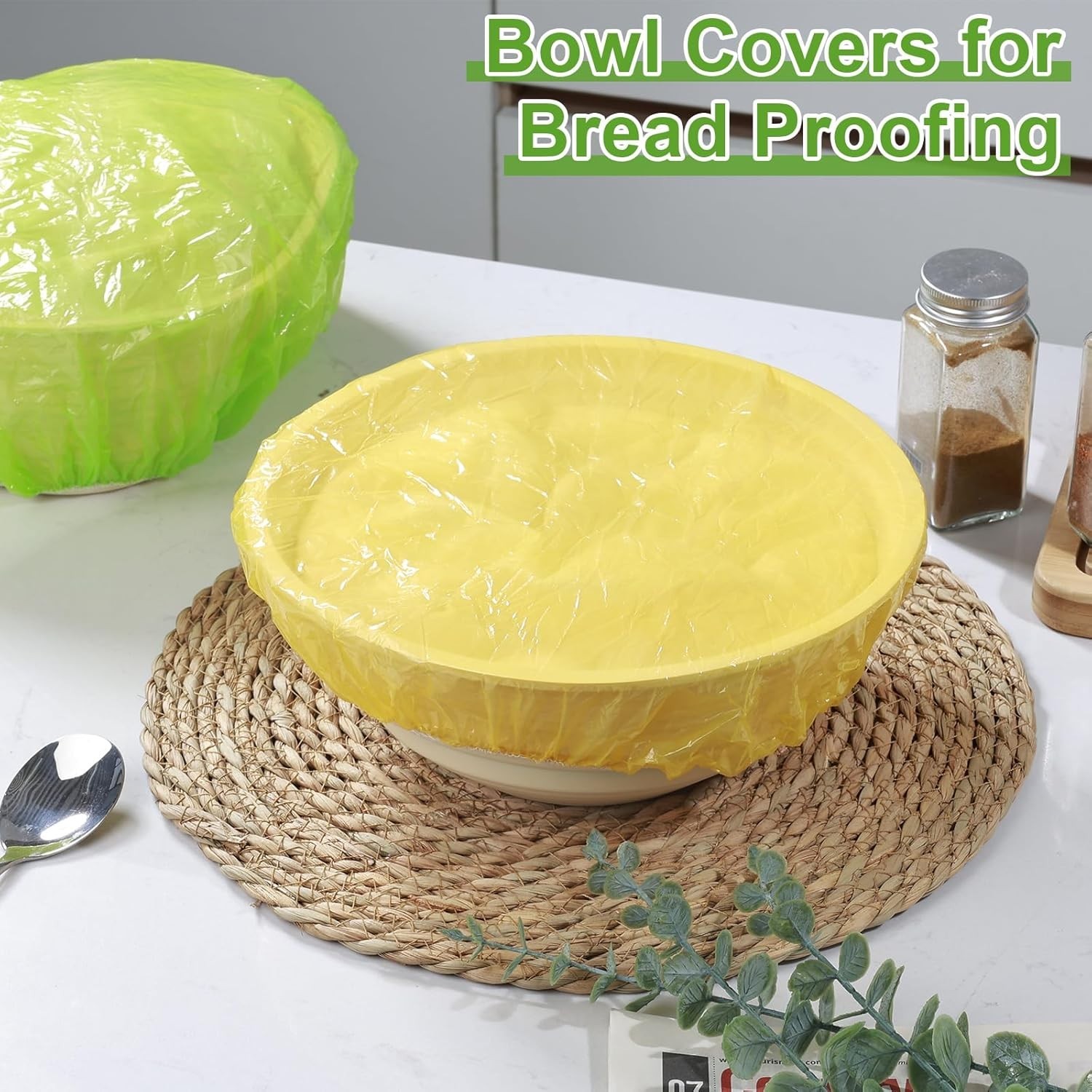 Reusable Bowl Covers Set of 60 Plastic Elastic Food Wraps for Outdoor Picnics