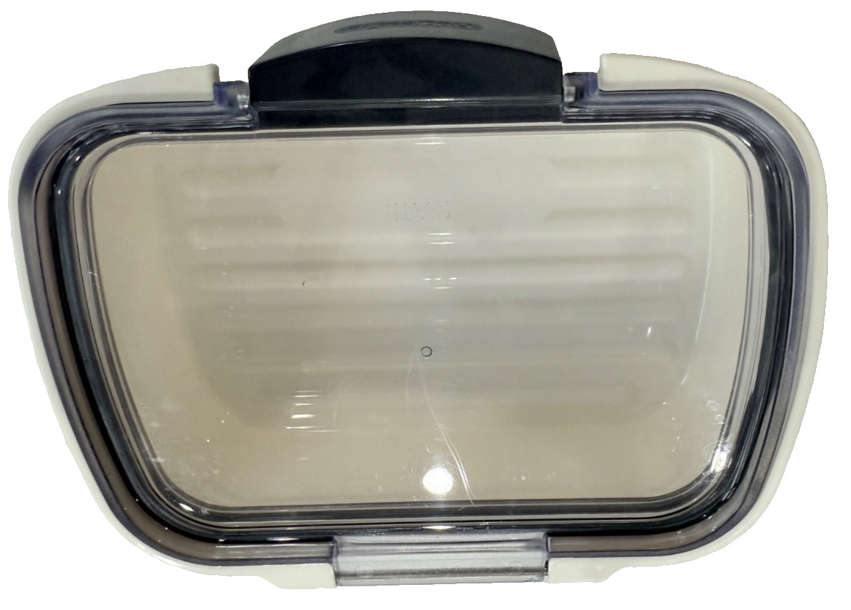 Set of 3 Rectangular Plastic Food Storage Container Lids – Gray Gasket Snap Lock