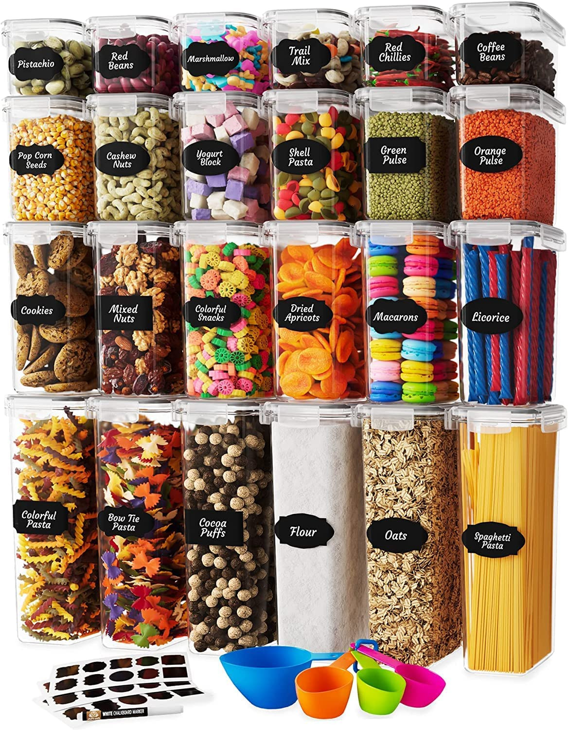 Airtight Food Storage Container Set – 24 Piece, Kitchen & Pantry Organization, B