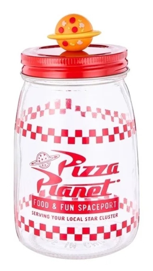 New disney toy story glass container with pizza Planet decoration