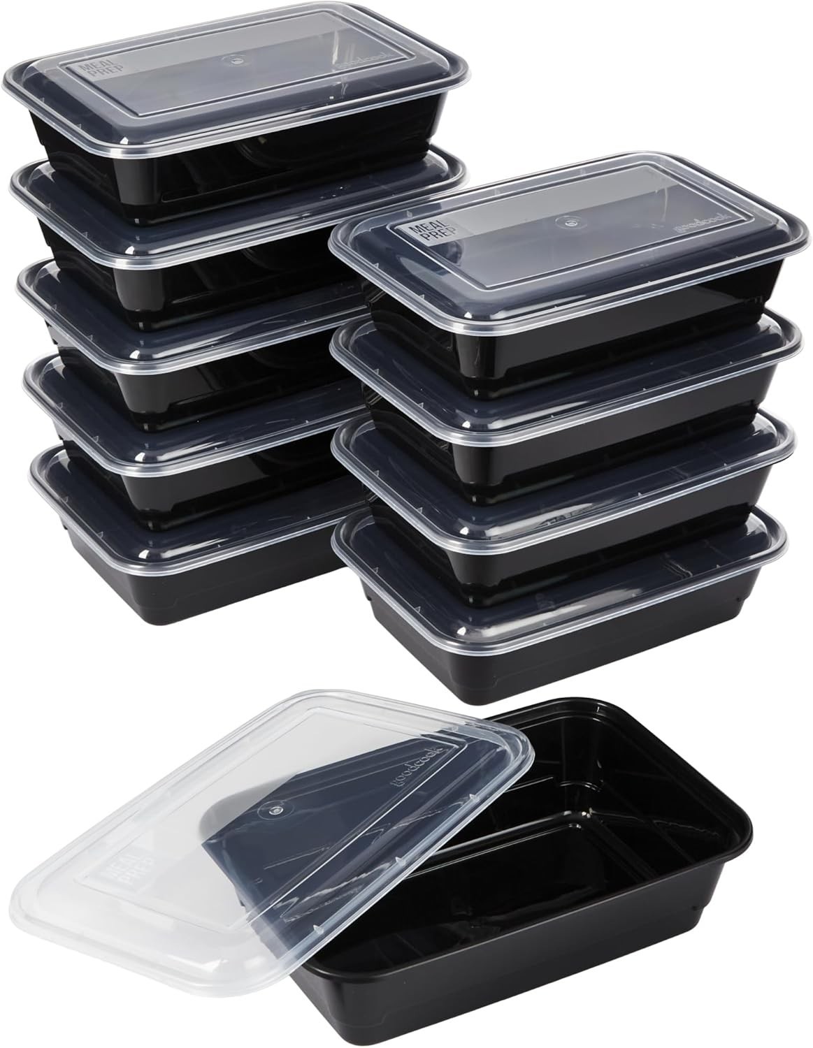 Meal Prep Containers Set with Labels BPA Free Dishwasher Safe Reusable 10 Pack