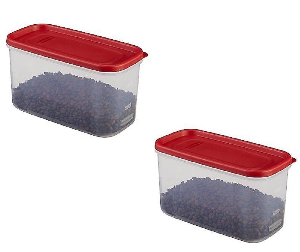 Rubbermaid 1776471 Racer Red 10 Cup Dry Food Plastic Storage Containers – 2 Pack