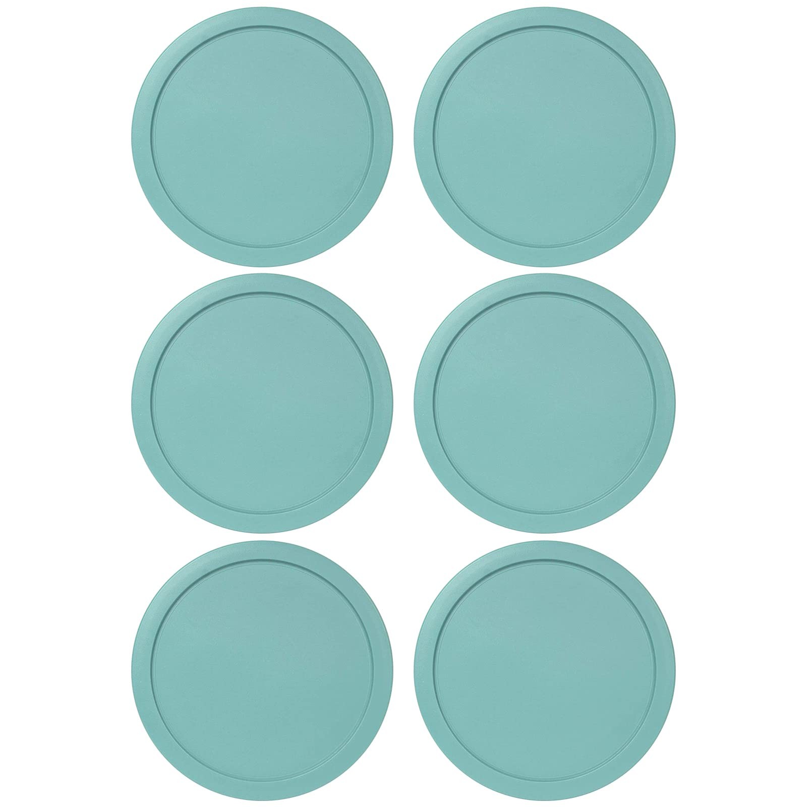 Replacement Lids fits Pyrex 1-Cup Round Glass Cover for 7202-PC Turquoise 6 Pack