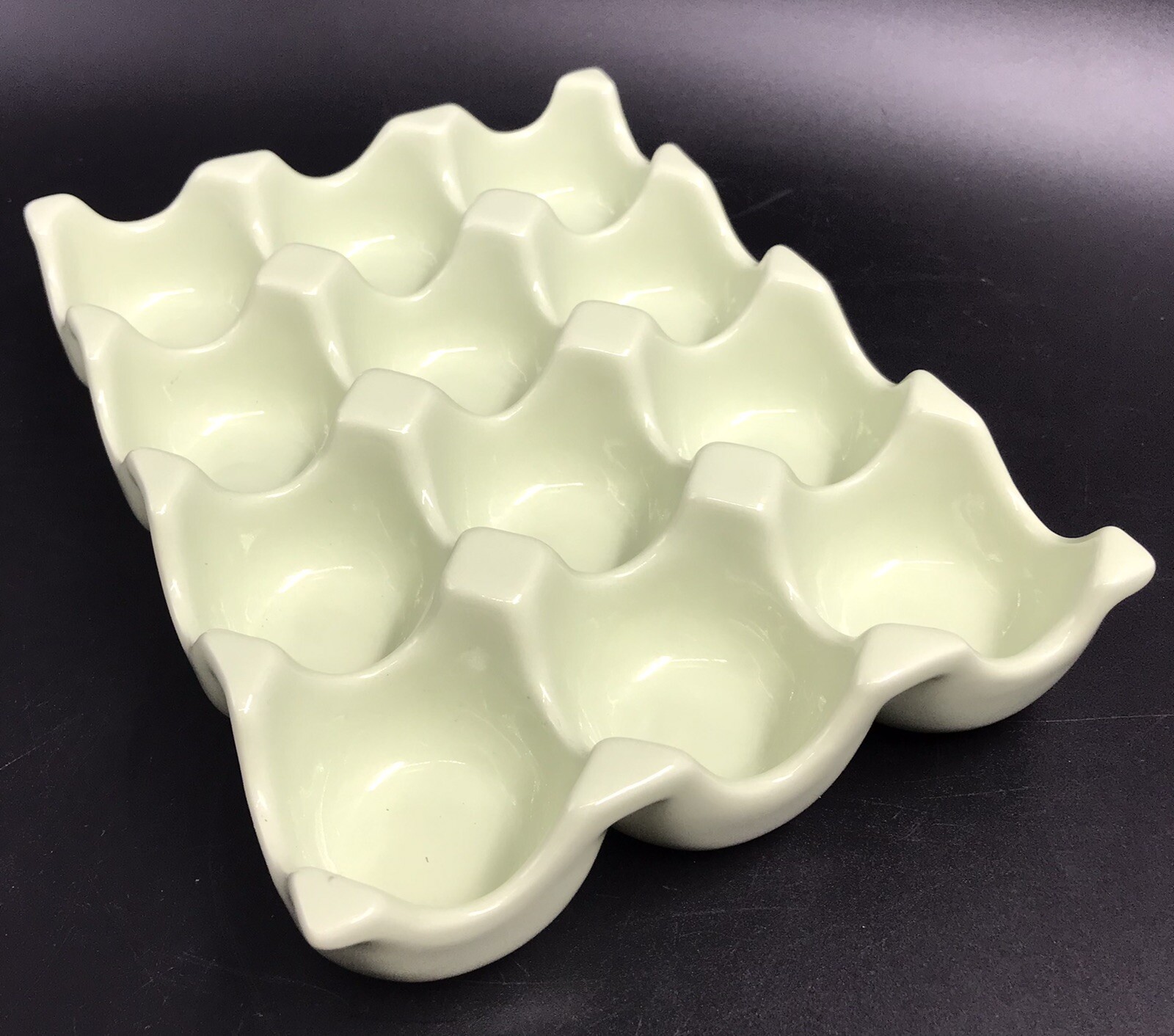CHANTAL Sage Green Ceramic Farmhouse One Dozen Egg Holder