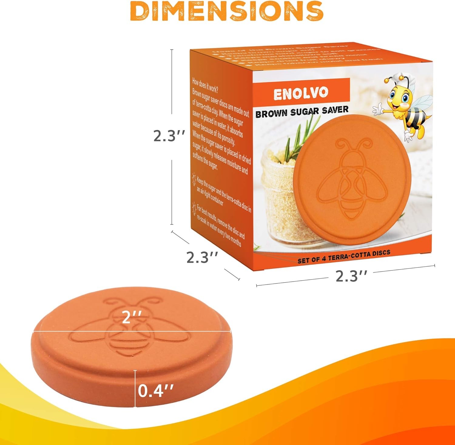 Terracotta Brown Sugar Saver- Brown Sugar Keeper Disc to Maintain Food Moisture