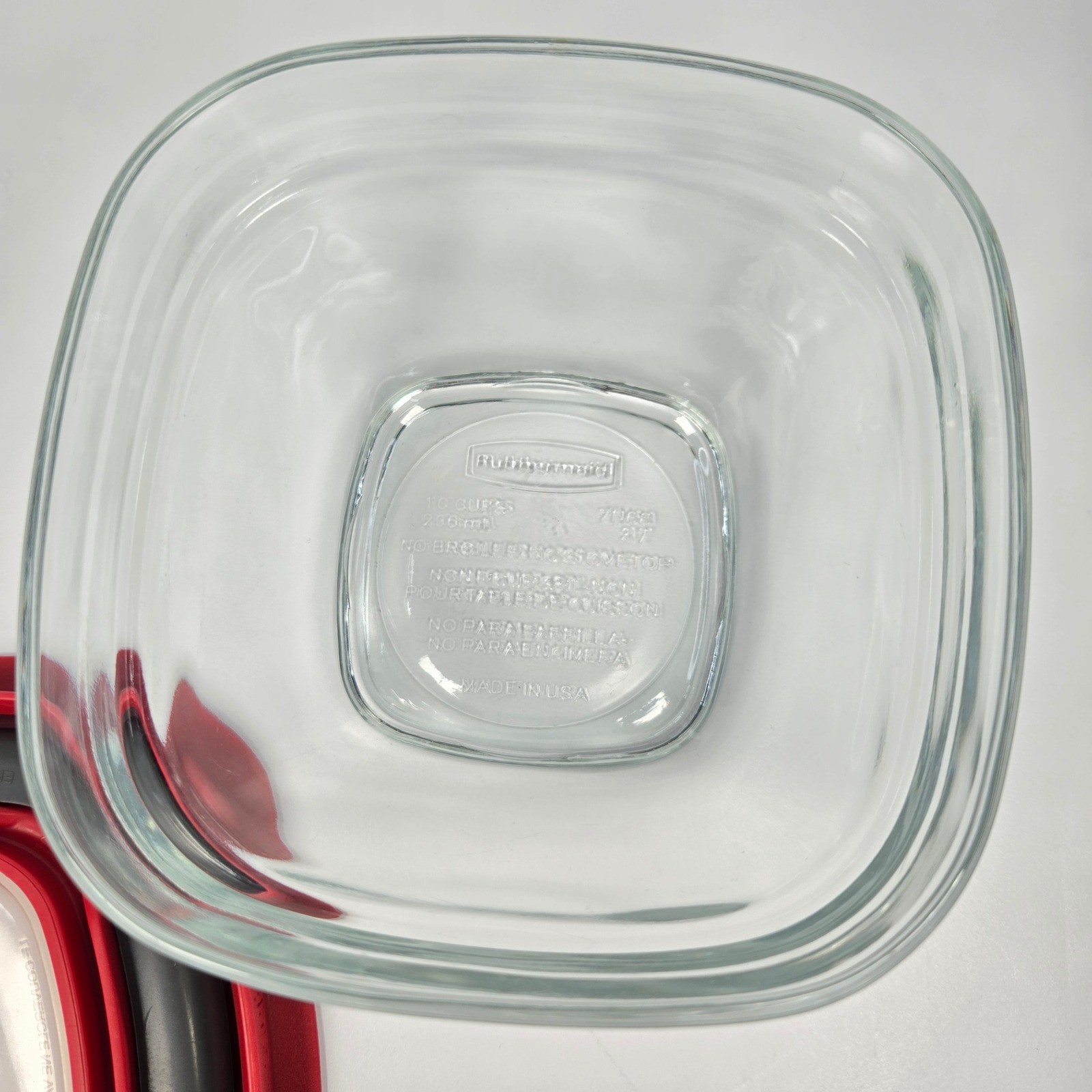 Rubbermaid Easy Find Lids Glass Food Storage Red 8 pc 1 cup, 1.5 cup, 2.5 cup
