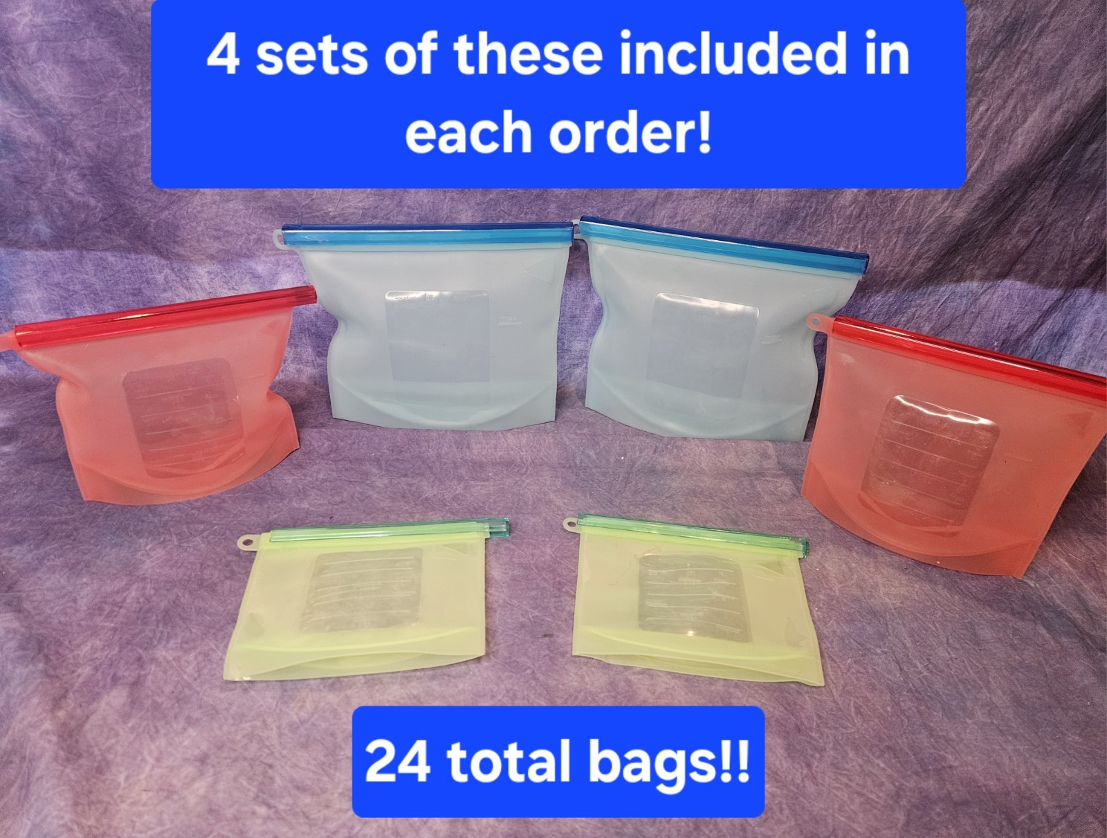 24 Silicone Food Storage Bags NEW Stasher Pamper Chef Generic HUGE Lot