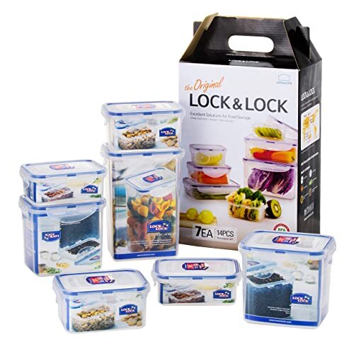 Locknlock Easy Essentials Food Storage Lids/Airtight Containers BPA Free 14 P
