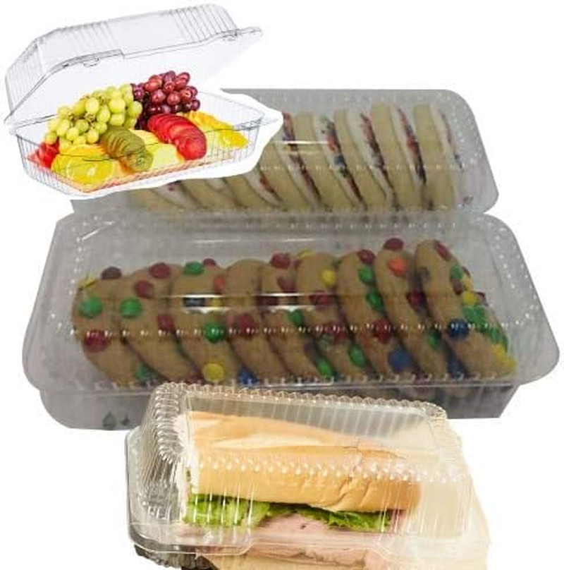 Bakers Pantry Cake Roll Container Clear Hinged Lid Disposable 9″ X 5 Great for L