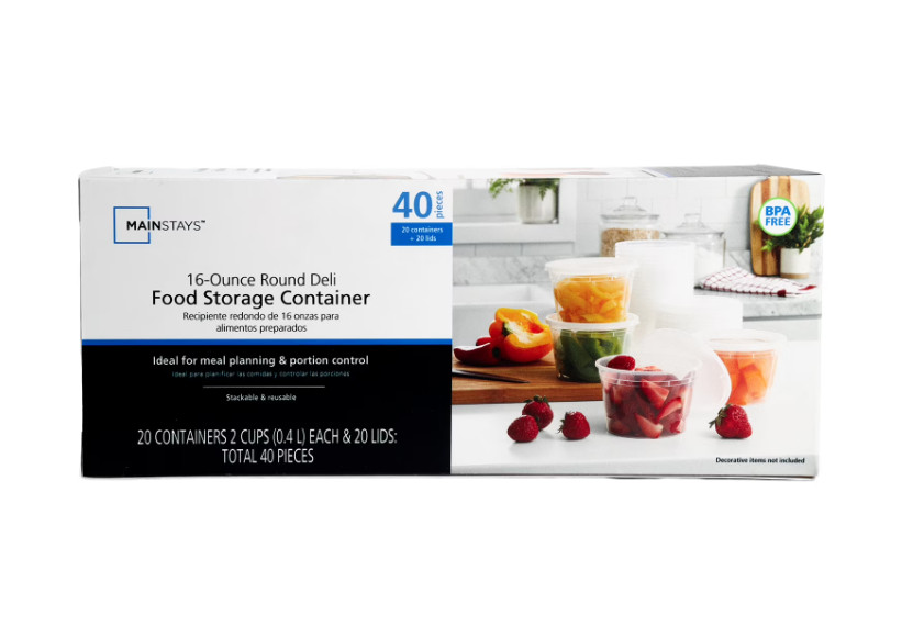 2 Pack 40 Piece 16oz Plastic Deli Containers for Meal Prep & Storage