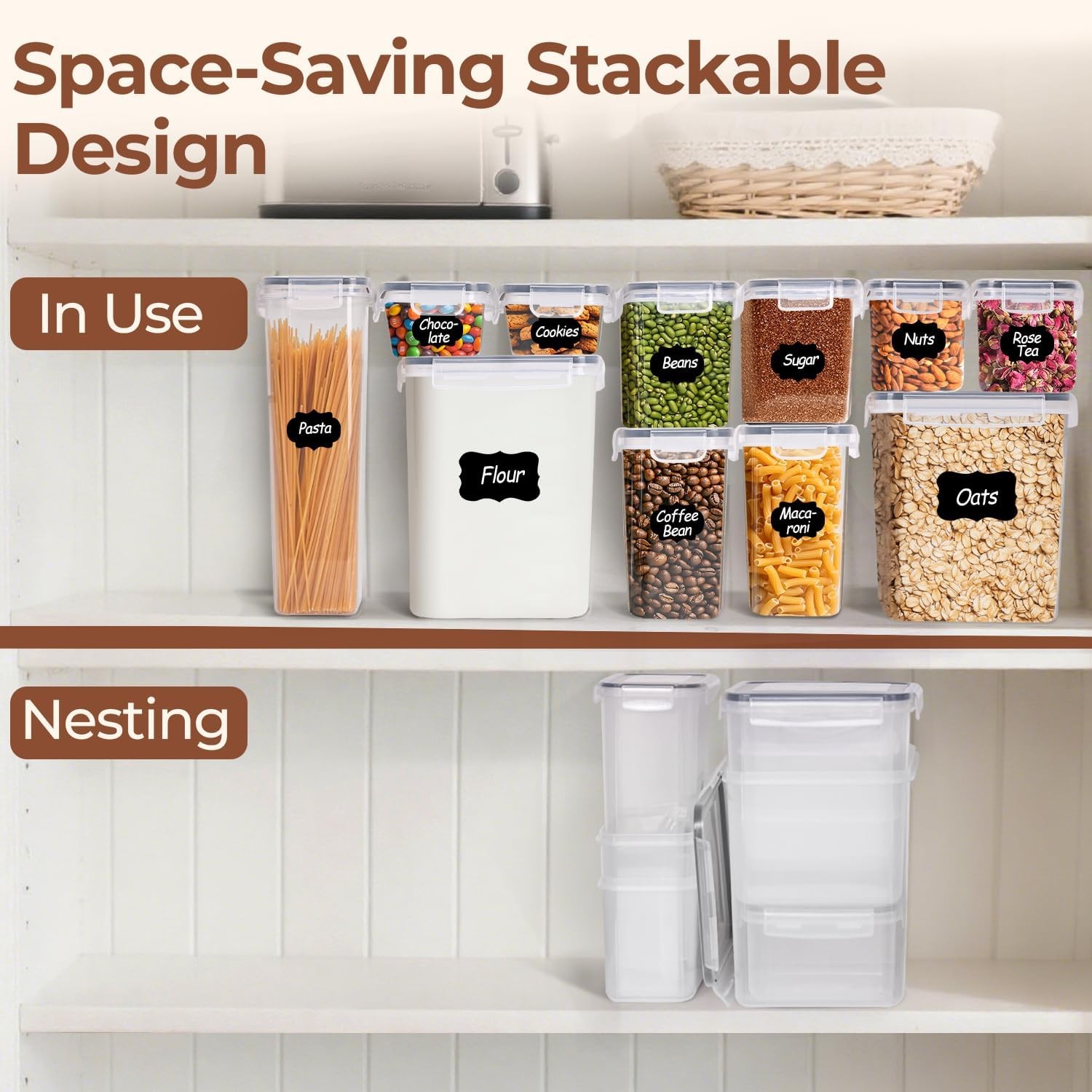 Airtight Food Storage Containers with Lids 11 Pcs Canisters Sets for the
