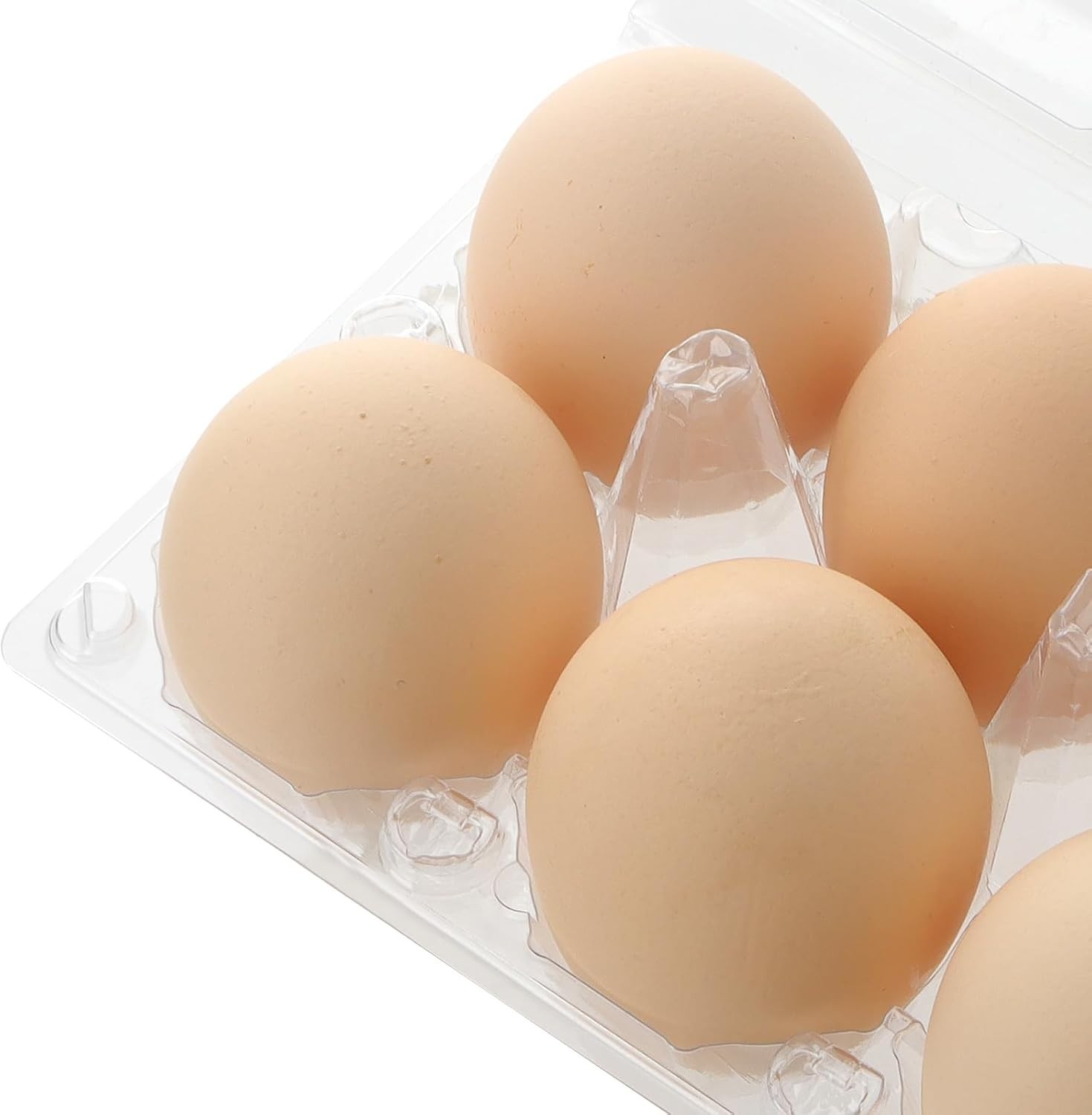 100 PCS 6 Grids Plastic Egg Cartons, Clear, 14.8 x 10.2 x 6.2 cm, Egg Storage…