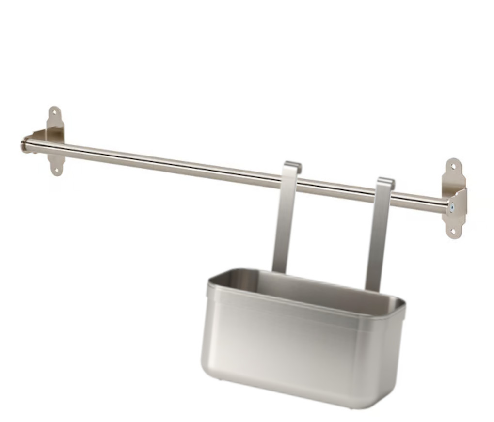 Stainless Steel Kitchen Wall Accessories Container With Removeable Tray and Rail