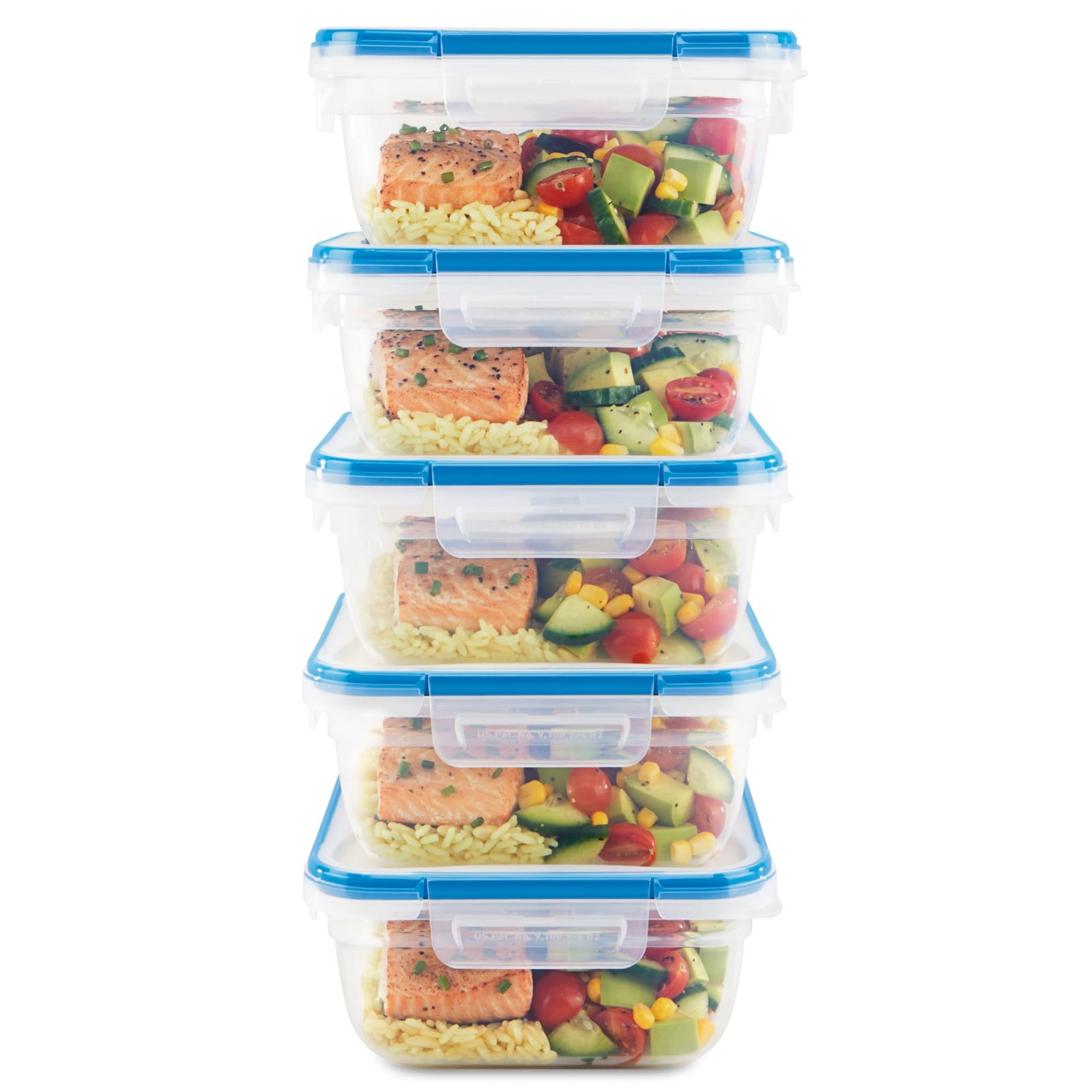 Snapware Plastic Total Solutions 5Pack, 5.5 Cup Food Storage Containers Set, …