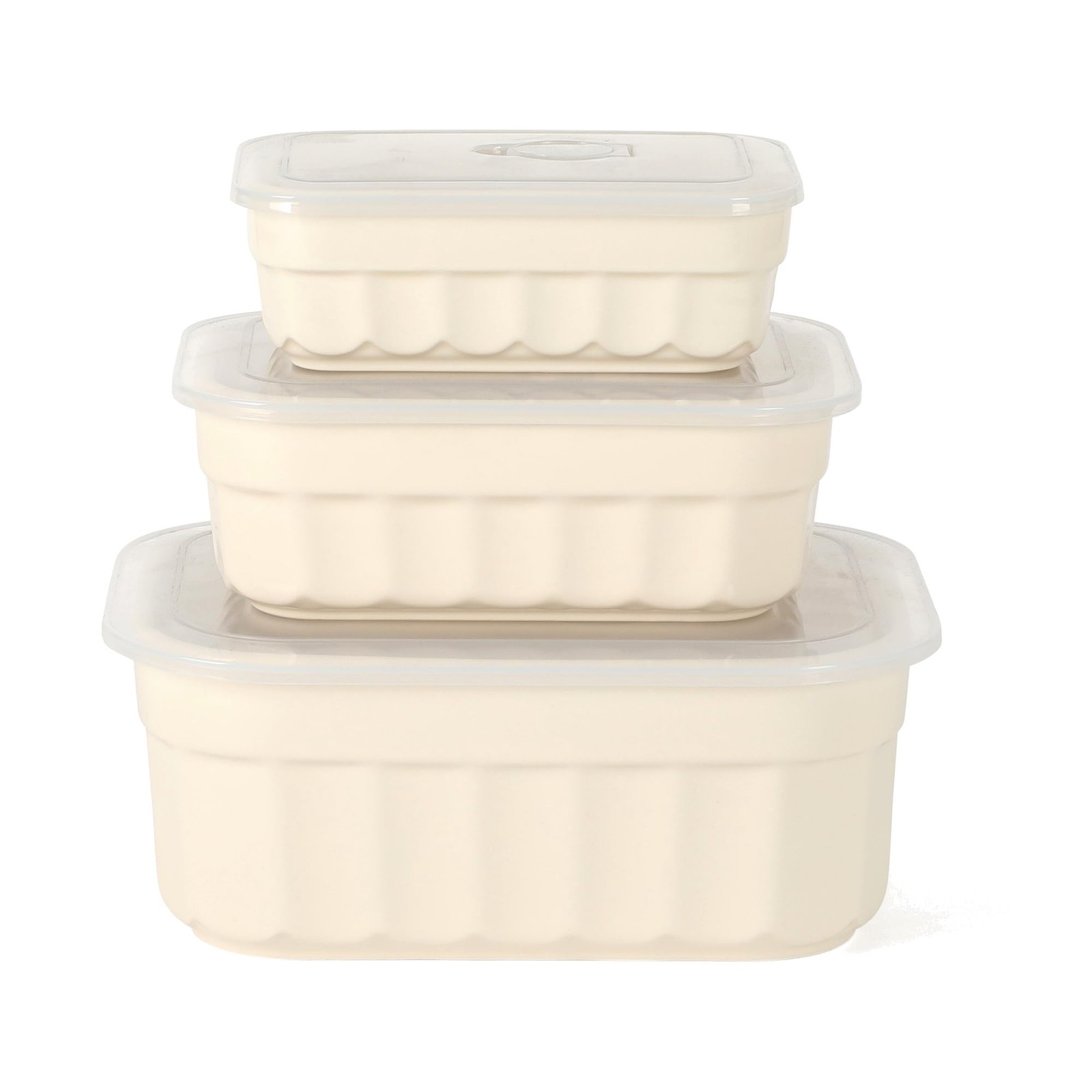 Broadbrook 6 Piece Stoneware Meal Prep Container Set with Lids, Rectangular F…