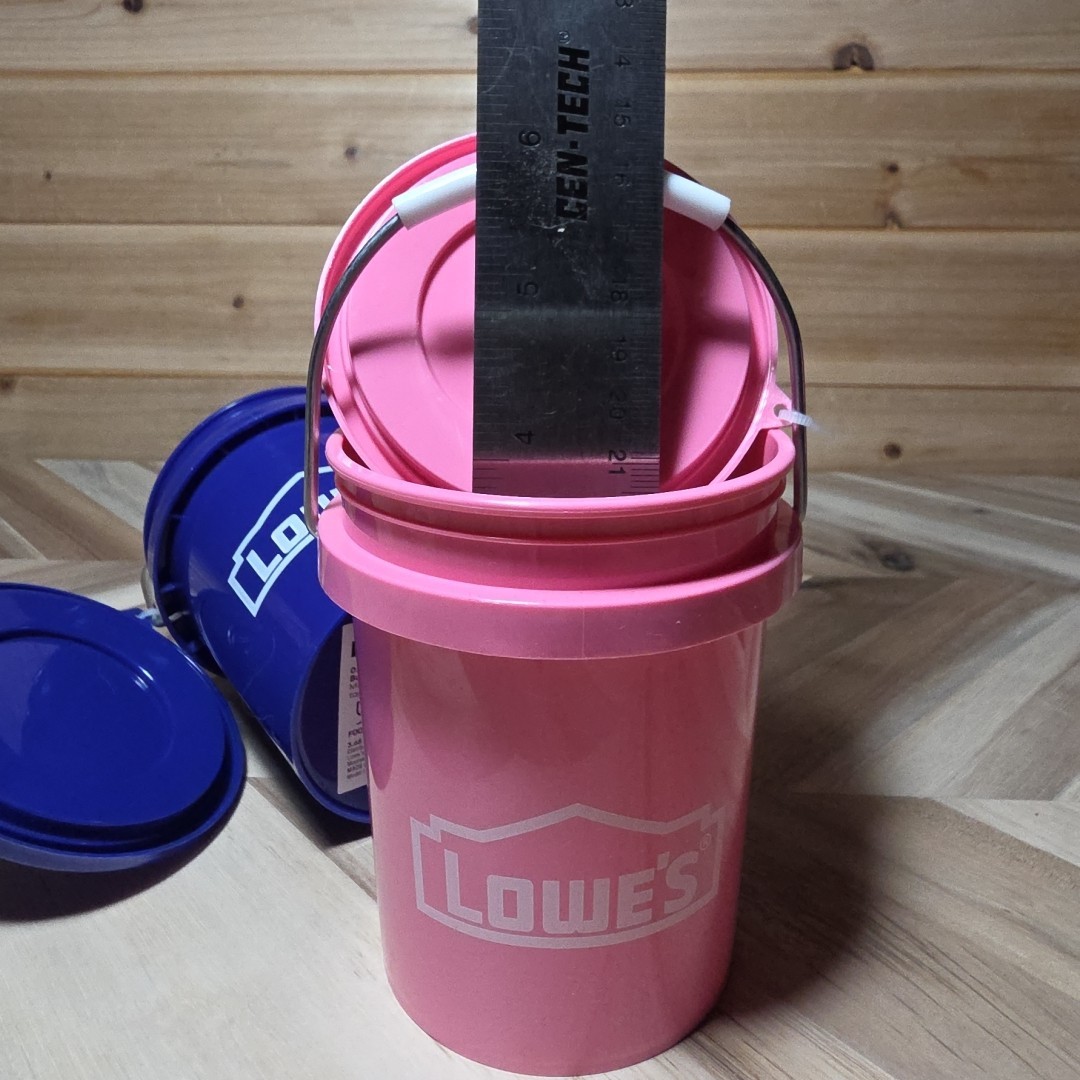 VIRAL ~ Lowe’s Mini Buckets With Lids ~PINK & Blue ~ HIS & HERS ~FOODSAFE~ Rare