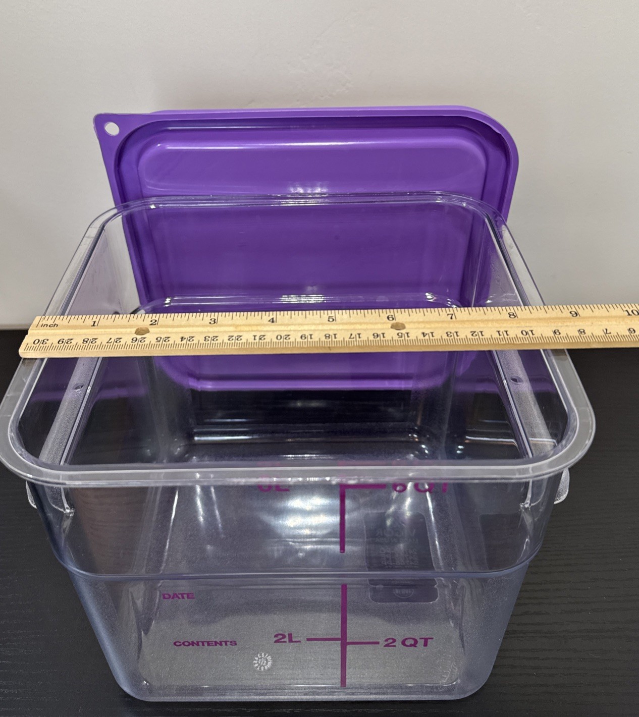 VIGOR USA 6Qt Clear Square Polycarbonate Food Storage Container Lot Of 5 W/Lids