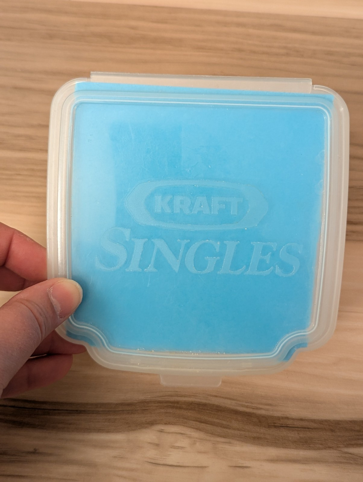 Vintage KRAFT Cheese Singles Slices Plastic Storage Hinged Container Clear