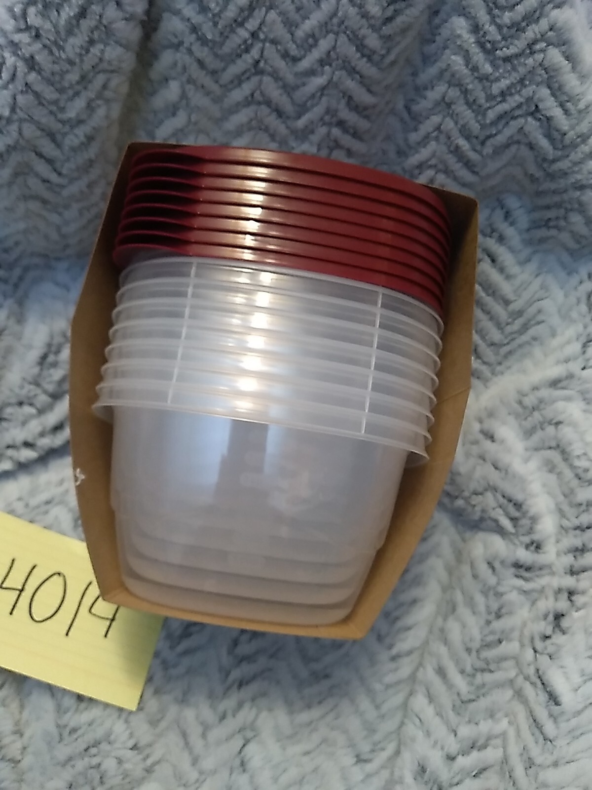 Rubbermaid Take Alongs R Clear Bottom Rhubarb Red Top Set of 8 Each Deep Square