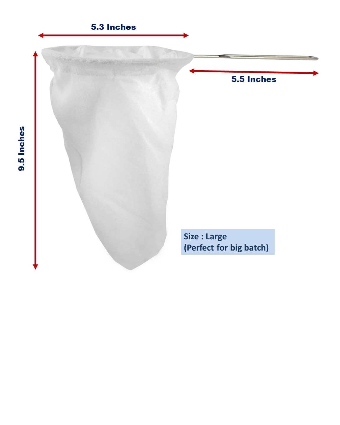 The Thika Thai Tea Filter (Large 5.3 Inc.) Large 5.3″x9.5″x10.8″, White